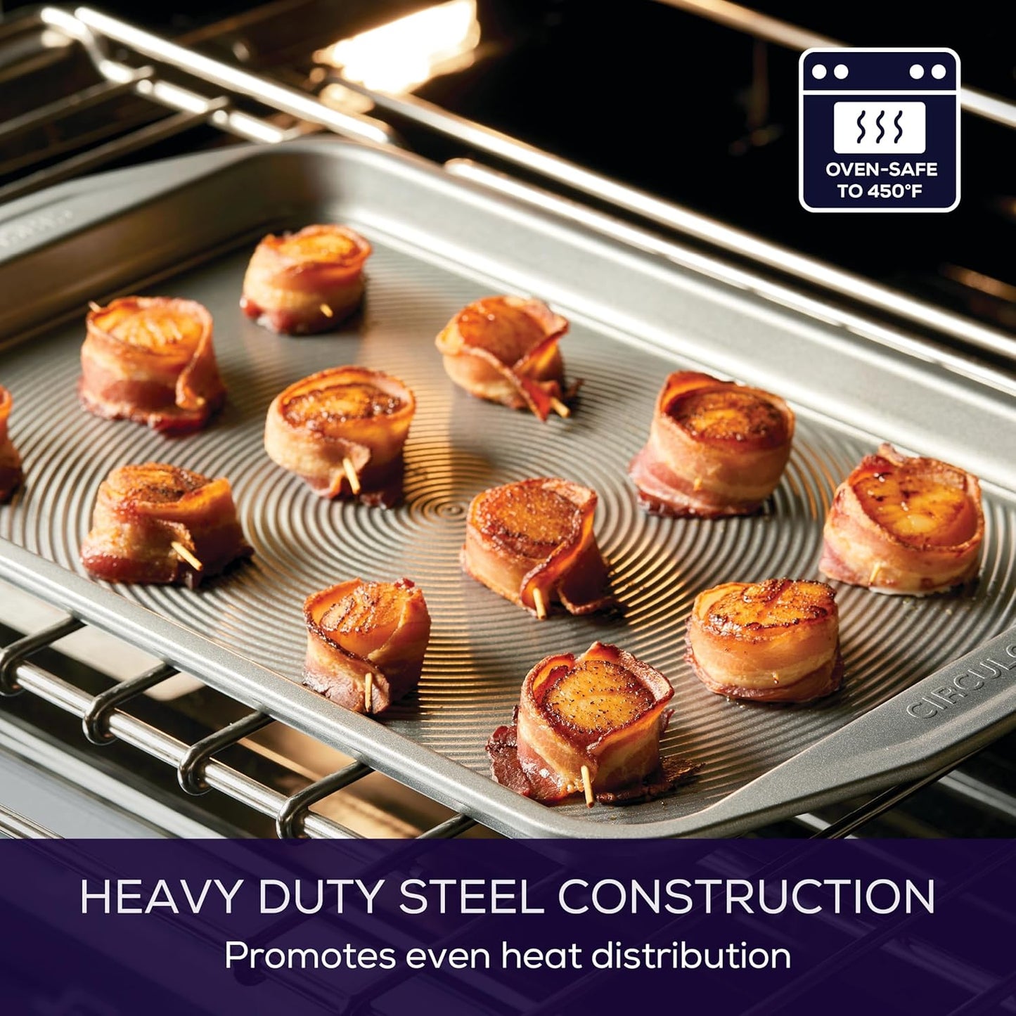 Circulon Total Bakeware Set Nonstick Cookie Baking Sheets, 2 Piece, Gray