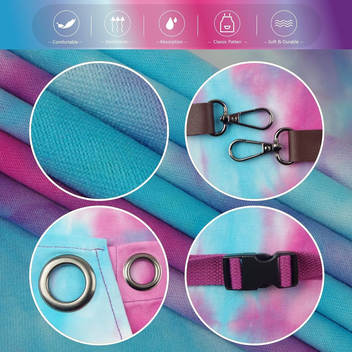 Kitchen Apron, Work Apron, Canvas, Multiple Pockets, Gardening, Painting, BBQ, Carpenter, Sizes M to XXL, Phantom Blue