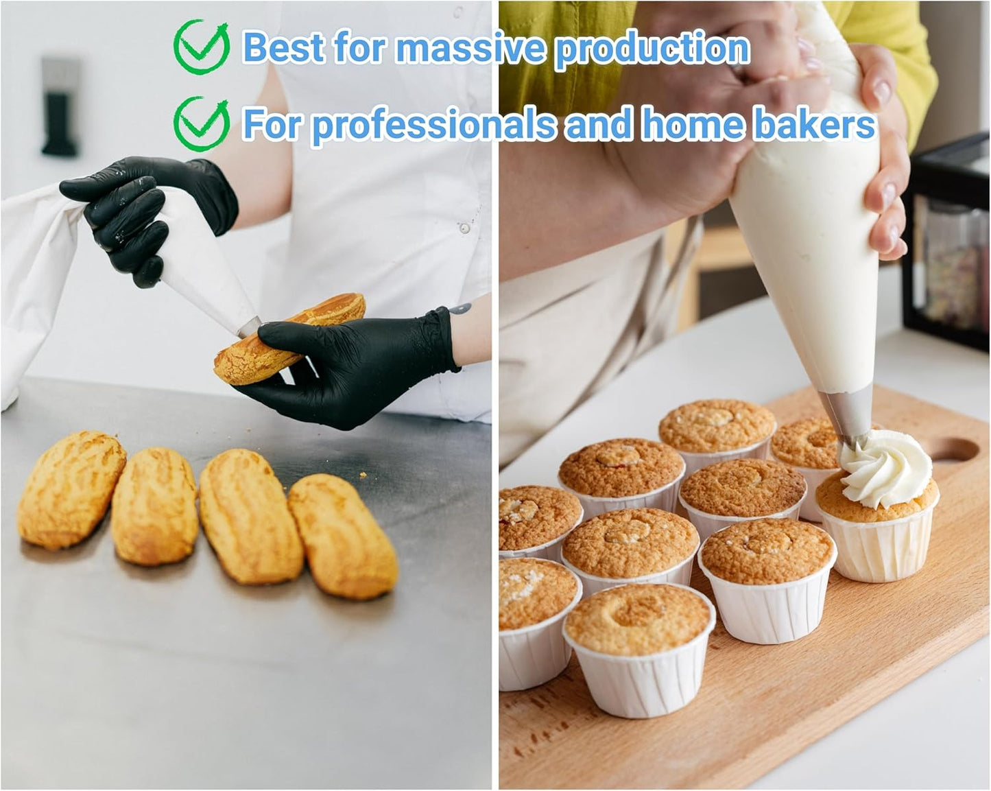 XXL 26 Inch Extra Large Piping Bags 100 Pack - Disposable Pastry Bags - Thick Anti-Burst Pastry Icing Frosting Piping Bags For Decorating Cupcakes Cakes Cookies (Extra 26 Inch-100 Pack)