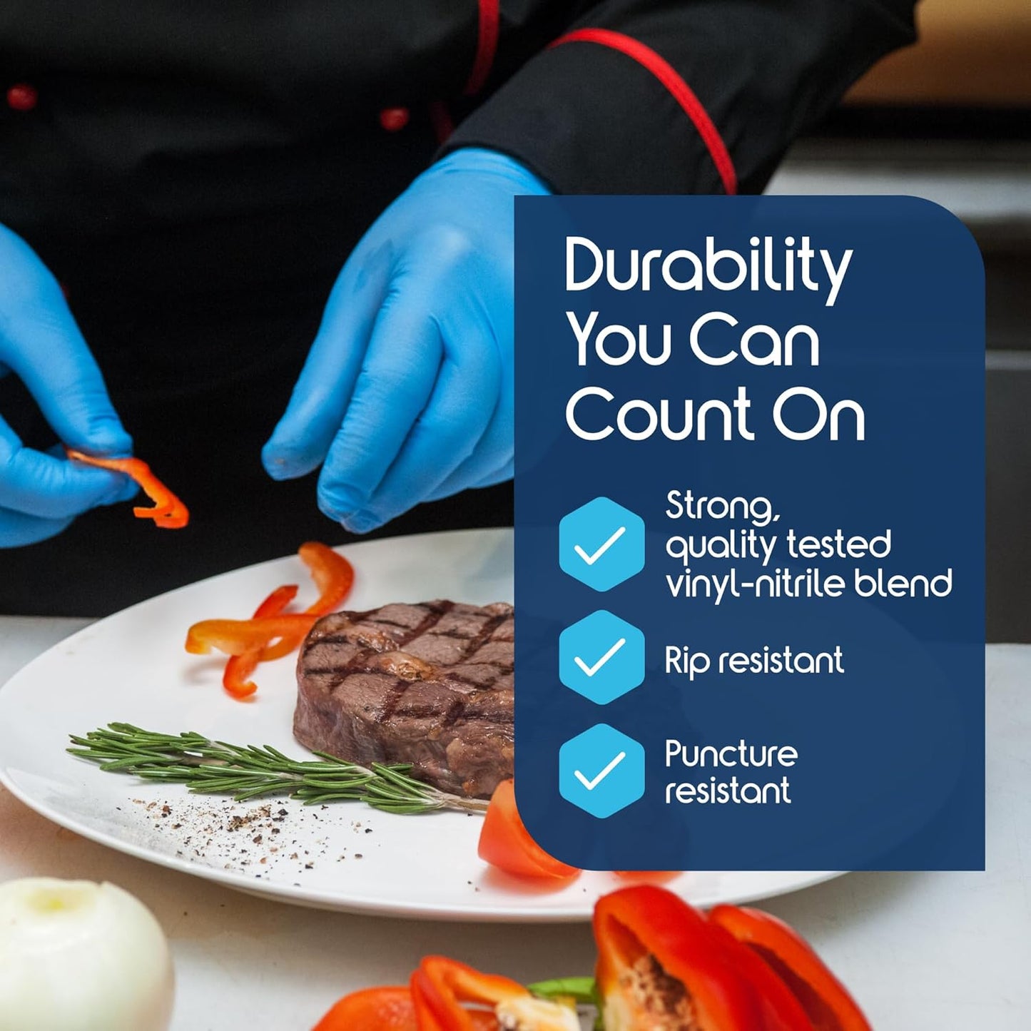 Inspire 니트릴 비닐 블렌드 시험 장갑 - 일회용, 라텍스 프리, 의료, 다용도 요리