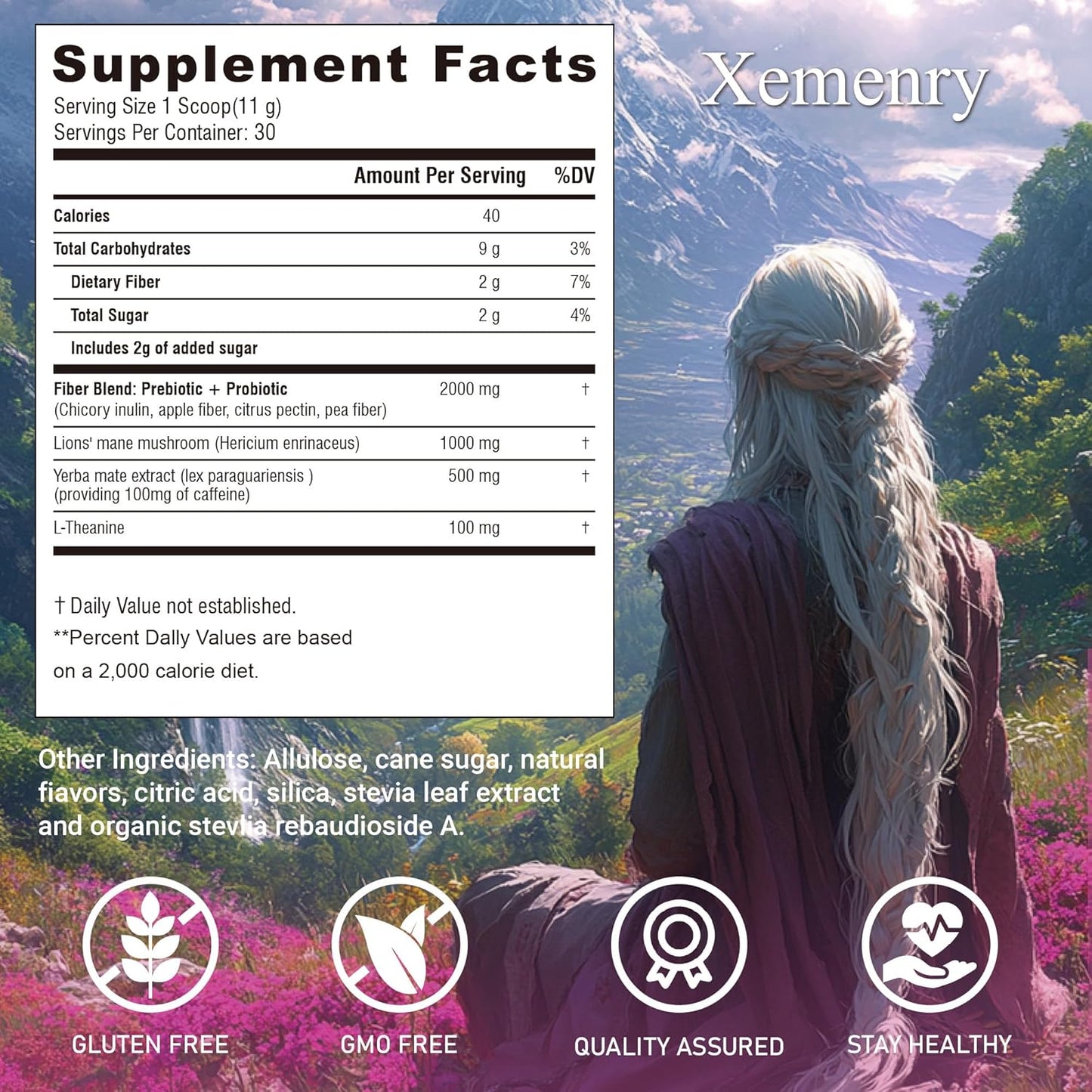 Yerba Mate Tea Powder - Peach Mango, Clean Energy & Focus with L-Theanine, Gut Health Support with Prebiotics, No Crash, 11.6oz (30 Servings)