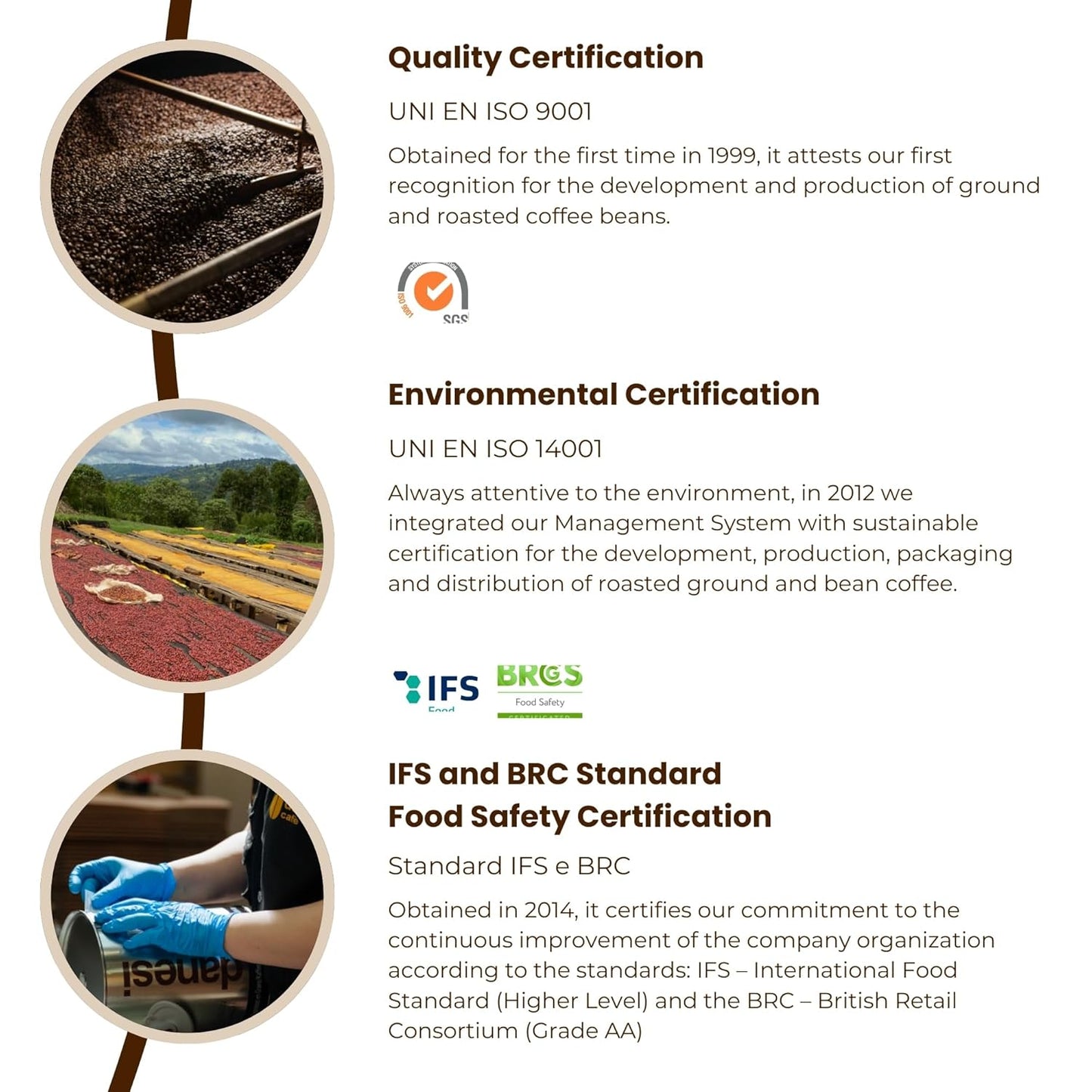 Danesi Caffe Italian Whole Coffee Beans - Espresso Coffee Beans and Medium Roast Whole Bean - Perfect for Espresso Machines, French Press, and Home Brewing - Classic (2.2 lb)