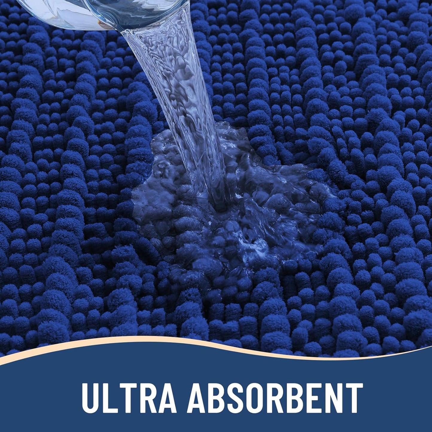 Arotive Luxury Chenille Bathroom Rug Mat, Extra Soft Thick Absorbent Shaggy Bath Rugs, Non-Slip Machine Wash Dry, Plush Bath Mats for Bathroom, Shower and Tub, 30x20, Royal Blue