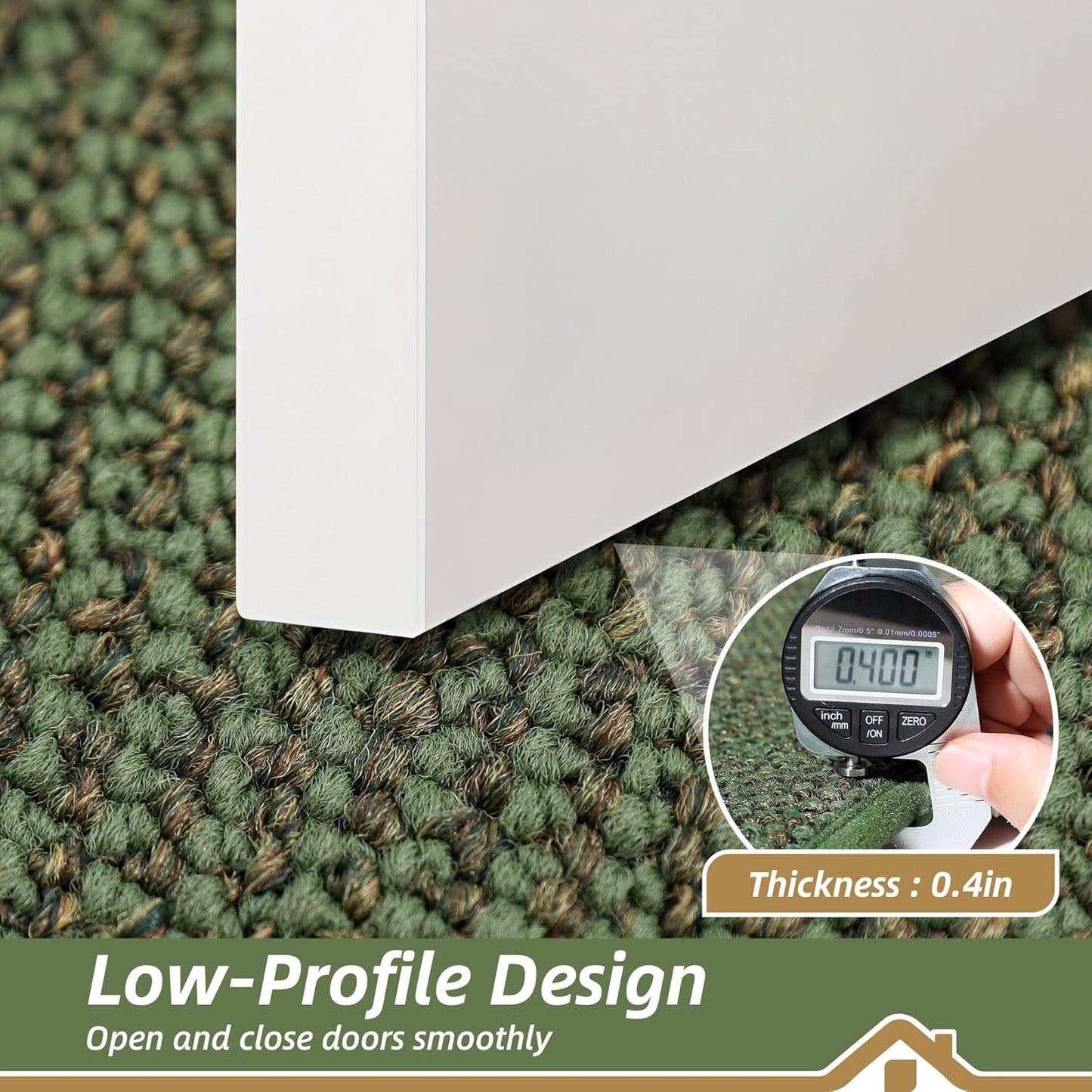 BEQHAUSE Dirt Trapper Door Mat 20" x 48", Non-Slip Washable Doormats Entrance Mat, Dirt Resistant and Absorbent Welcome Mat, Low Profile Floor Mats for Front Back Door and Entryway, Green