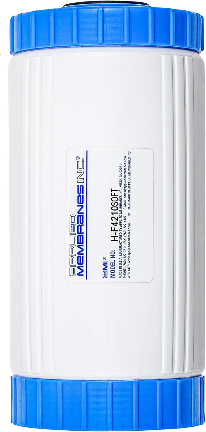 APPLIED MEMBRANES INC. Water Softening Filter Cartridge, Ion Exchange Filter Softens Water | Great for Appliances and Washing Machines | 4.5" x 10"