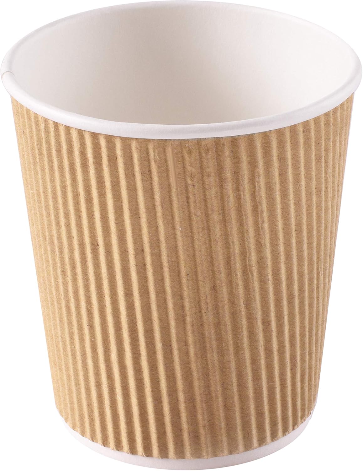 NYHI 150 4 oz Ripple Kraft Paper Cups Brown Hot Cold Cups 3 Layer Rippled Small Insulated Disposable Coffee Cups Perfect for Cappuccino Hot Cocoa or Iced Drinks