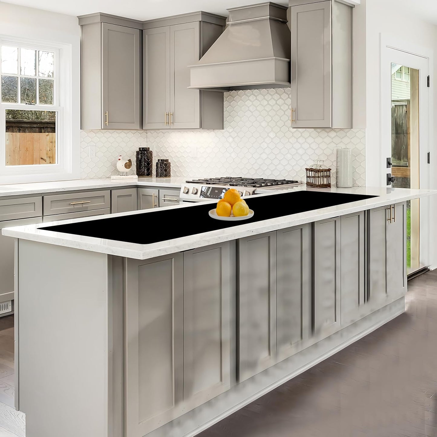 78.7"x15.7"(200cmx40cm) Large Silicone Mats for Countertop, Heat Resistant Mat, Waterproof Nonslip Silicone Kitchen Counter Mat, Nonstick Table Placemat, Multipurpose Mat, Black