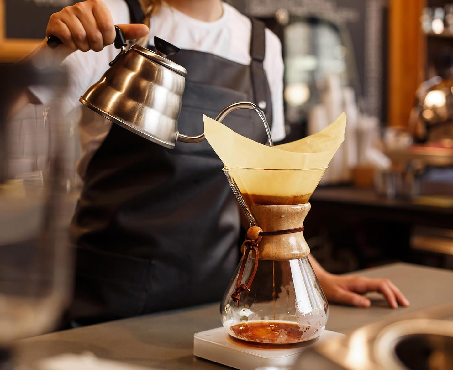 AGOGO Pour Over Coffee Maker Set Glass Coffee Maker with 50pcs Filter Paper -for Home, Office, Camping, Cafes - Easy Clean Coffee Dripper Set (Rag&Brush Included)(10 Cup/34oz)