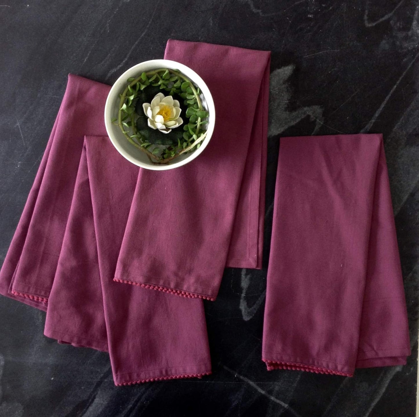 TARAN LIVING Grape Cotton Kitchen Cloths - Pack of 6 (6 Count, 3"x4")