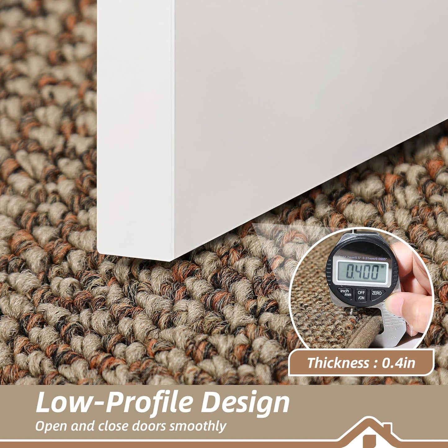 BEQHAUSE Dirt Trapper Door Mat 24" x 60", Non-Slip Washable Doormats Entrance Mat, Dirt Resistant and Absorbent Welcome Mat, Low Profile Floor Mats for Front Back Door and Entryway, Beige