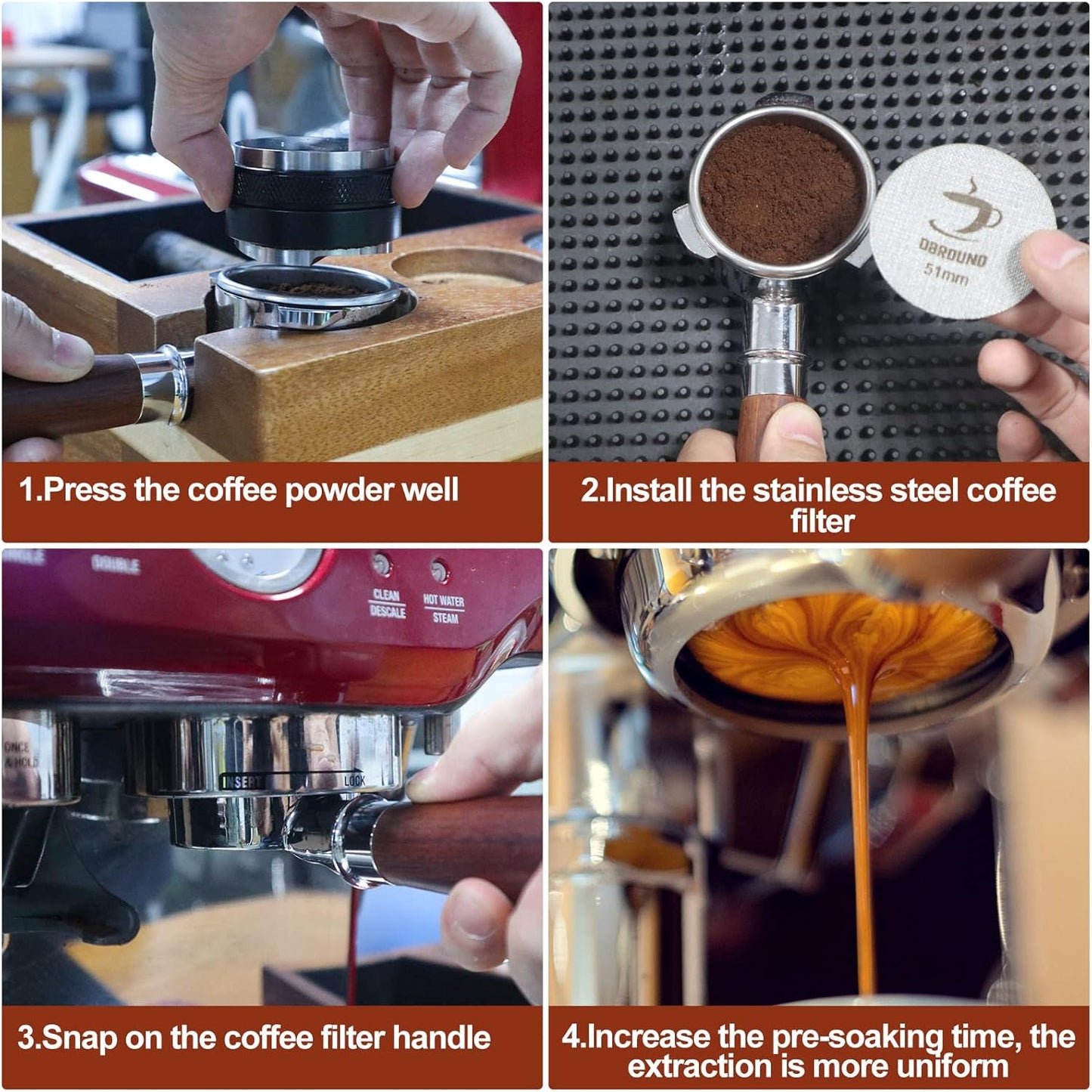 2 Packs 53.5 Puck Screen with Stand - Metal Espresso Coffee Filter, Reusable Puck Screen Replacement, Perfect Espresso Distribution Tool Compatible with Espresso Machine 54mm Portafilter Basket