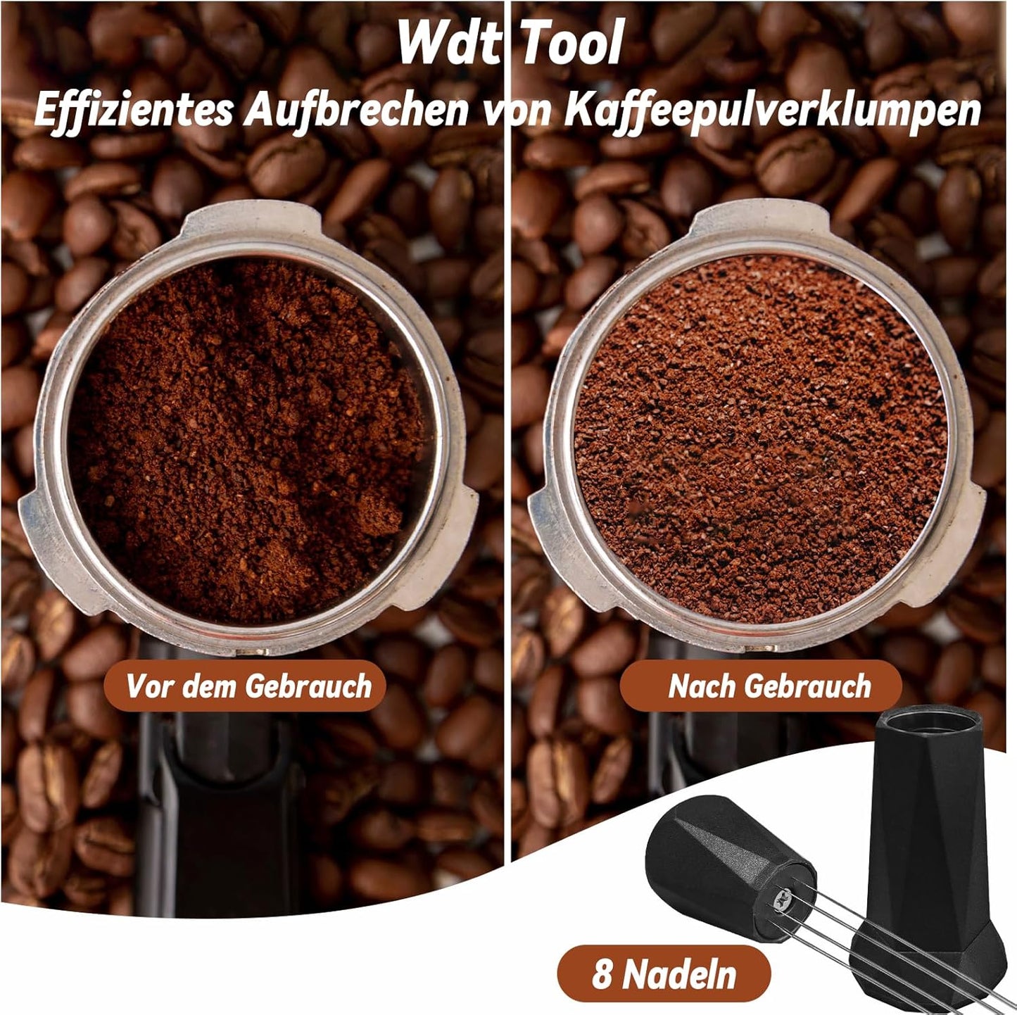 58mm Espresso Accessories Kit, Espresso Tamper Tools, 58mm Tamper with Espresso Distribution Tool and Silicone Tamper Mat, Coffee Tamper Set, Espresso Machine Accessories for 58mm Portafilters