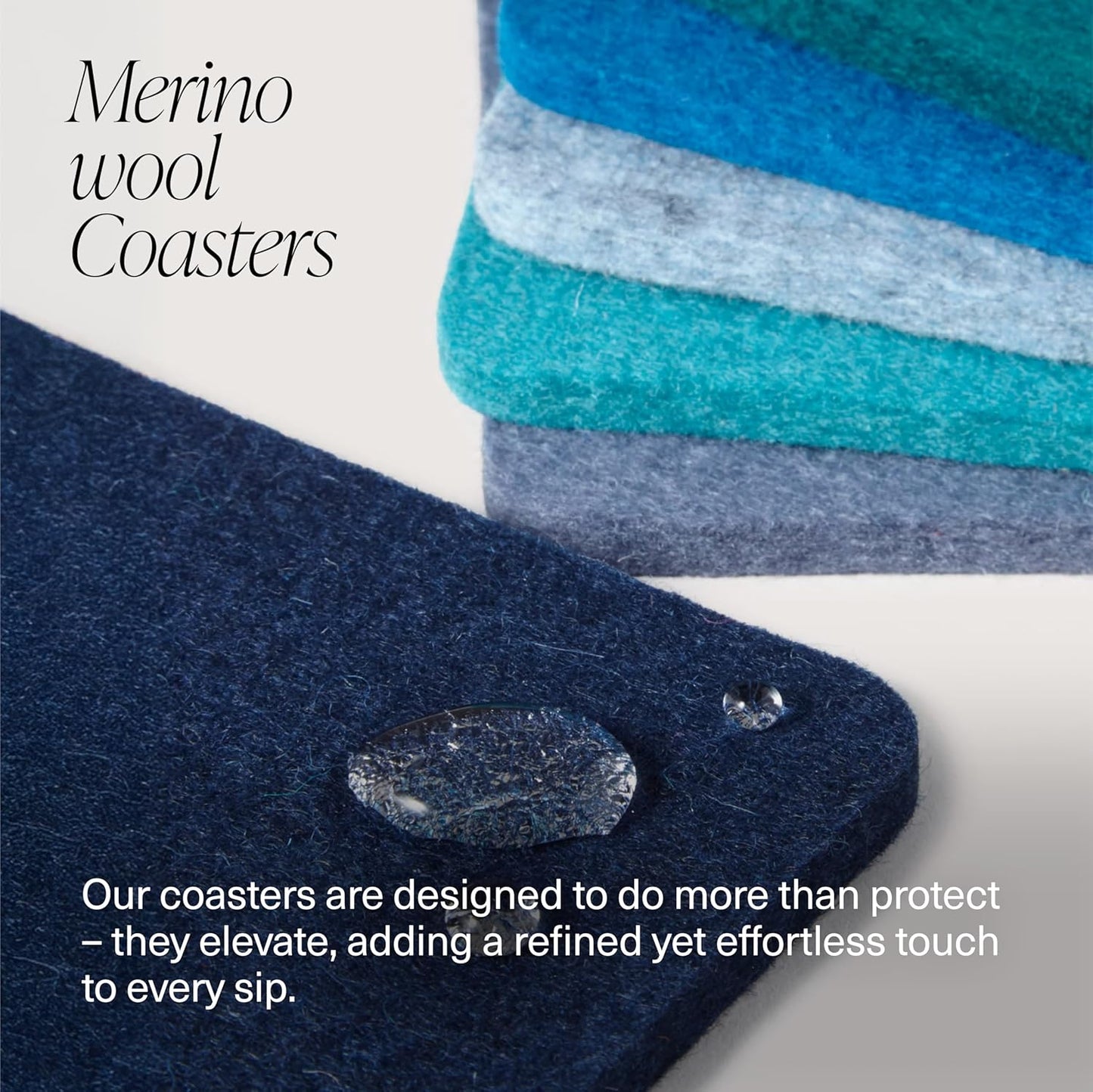 Graf Lantz - Bierfilzl Merino Wool Square Coasters Set of 4 - Sage (4"x4"x5mm) - Absorbs 30% of Weight - Natural German Wool - Heat Resistant, Sustainable, Reusable - Home Decor, Coffee Table Decor