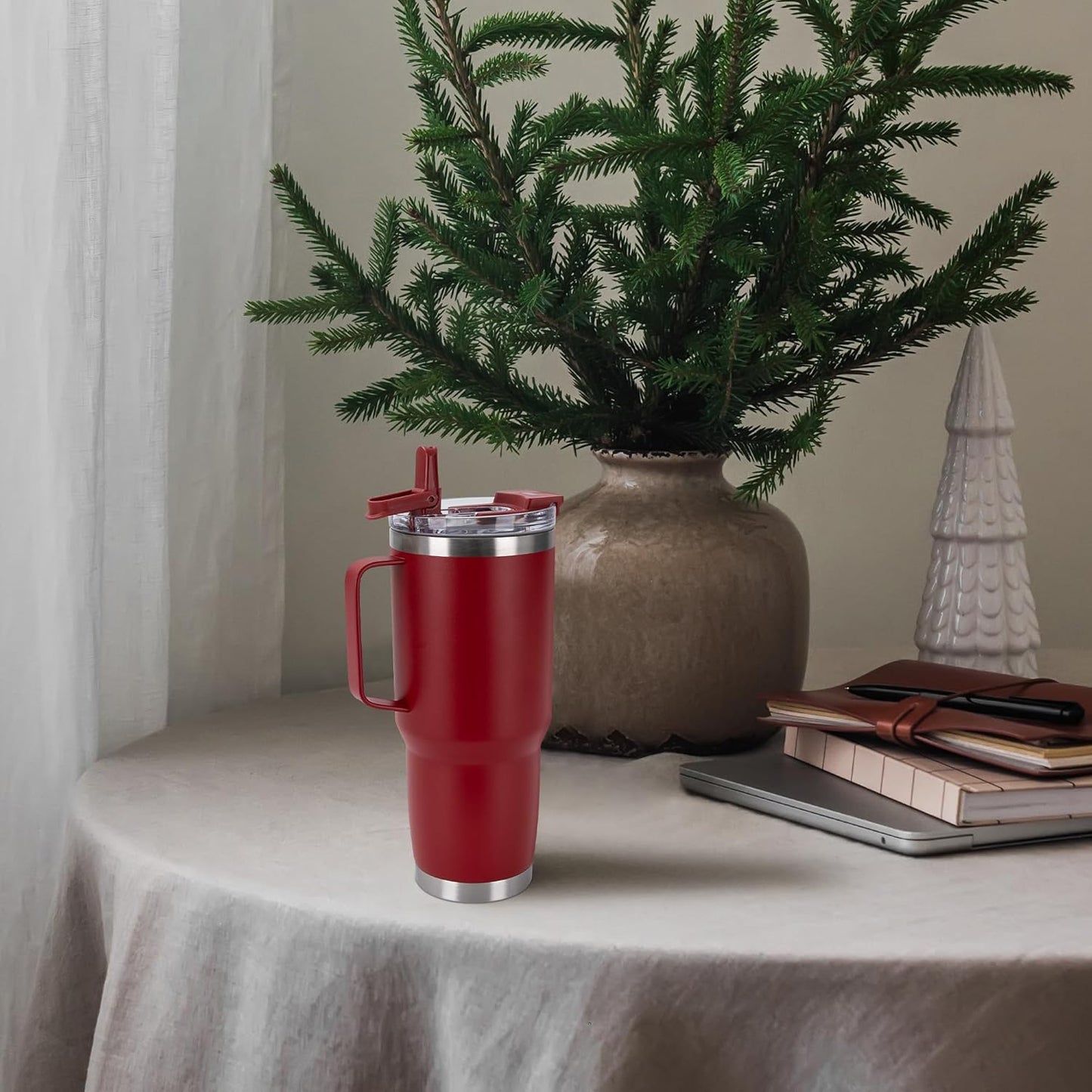 HASLE OUTFITTERS 30oz Tumbler Bulk with Handle, Insulated Travel Coffee Mug Set with Handle Leak-Proof Double Wall Stainless Steel Vacuum Tumblers Pack Metal Cup for Hot and Cold Drink