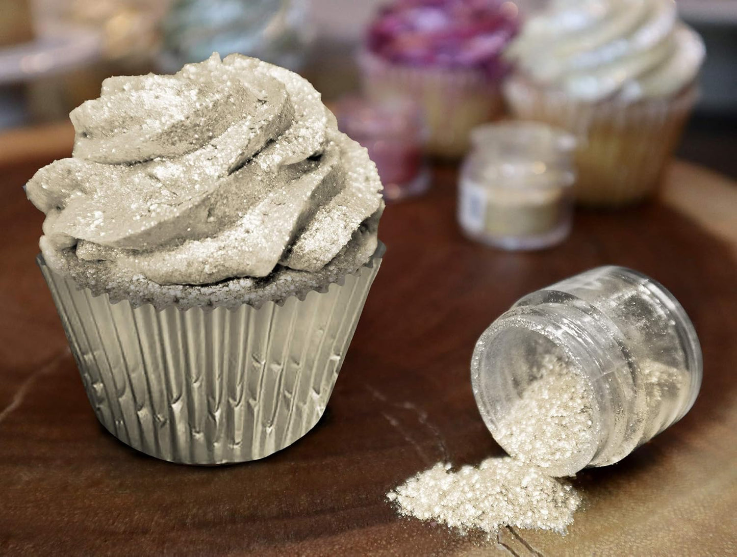 Bakell Bulk Size | Champagne Gold/Beige Edible Tinker Dust Edible Glitter Jar | Food Grade Gourmet Dessert, Foods, Drink Garnish Cream 25g