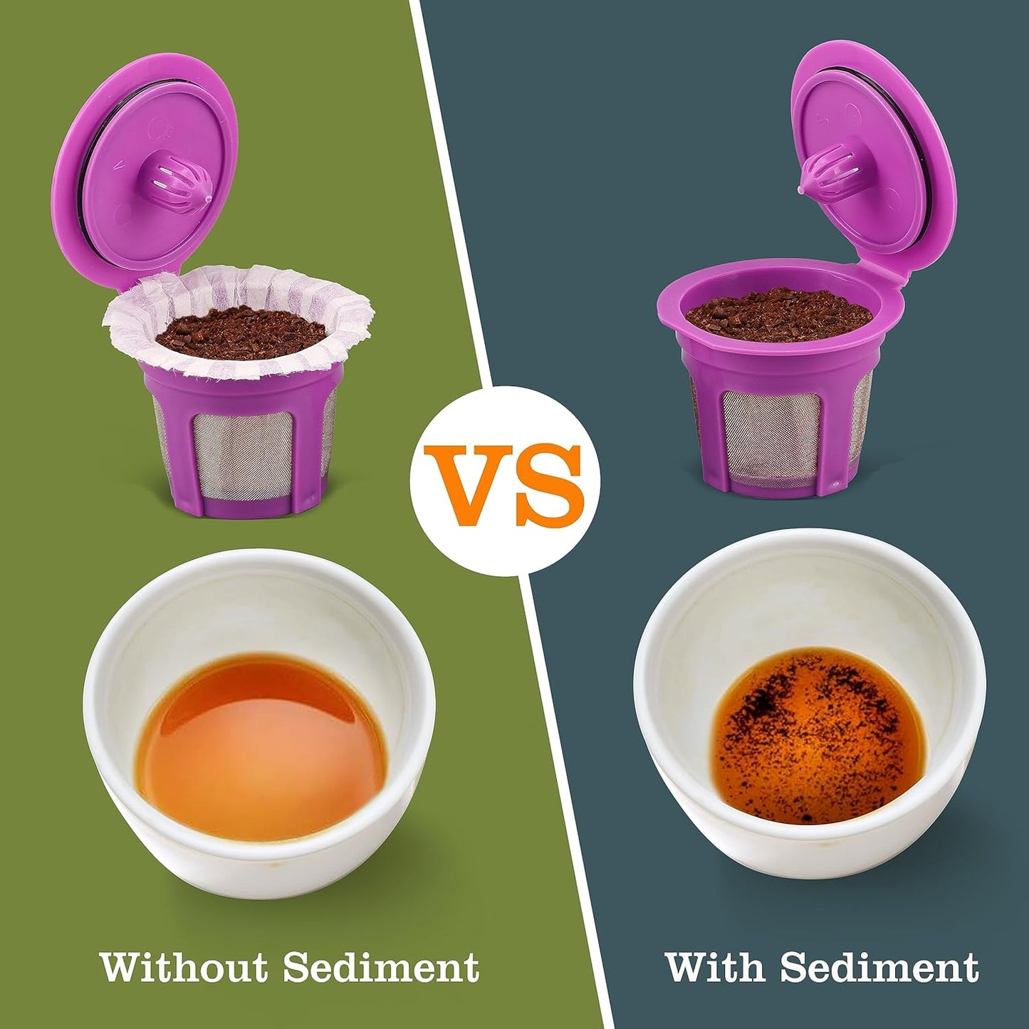 300 Count Disposable Paper Filter with 2 Pack Reusable K Cups Coffee Pods,Compatible with Keurig 2.0 and 1.0 Coffee Maker