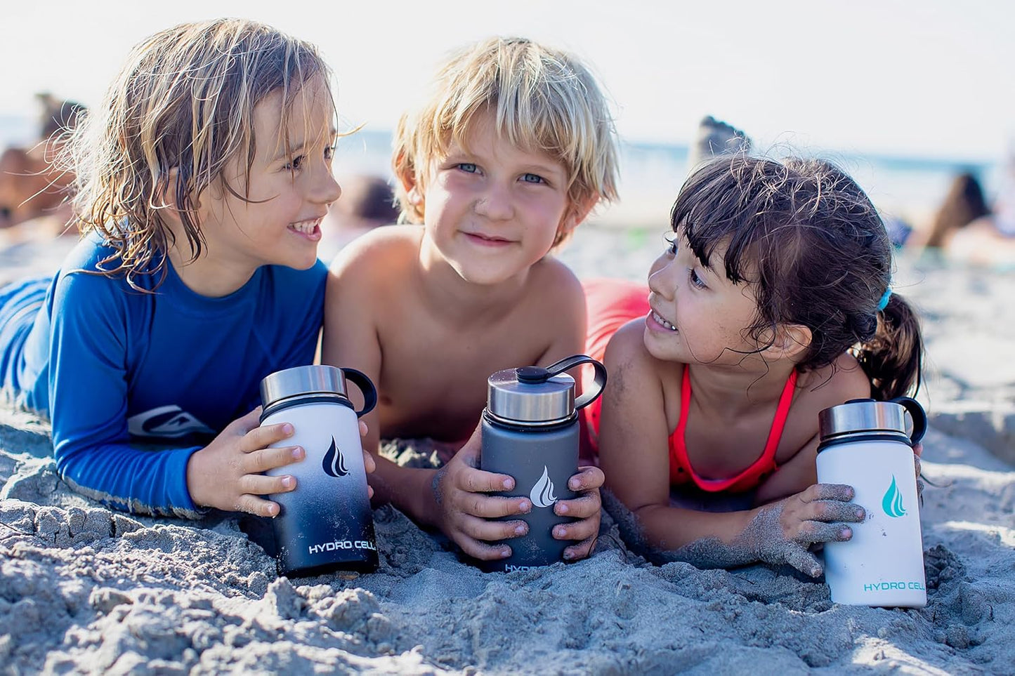 HYDRO CELL Stainless Steel Insulated Water Bottle with Straw - For Cold & Hot Drinks - Metal Vacuum Flask with Screw Cap and Modern Leakproof Sport Thermos for Adults (Graphite 14oz)