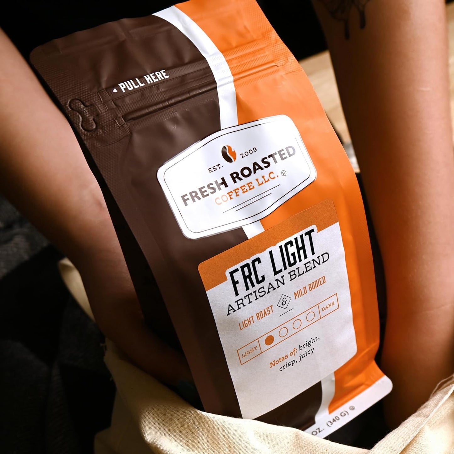 Fresh Roasted Coffee, FRC Light Roast Blend, 12 oz, Kosher, Ground