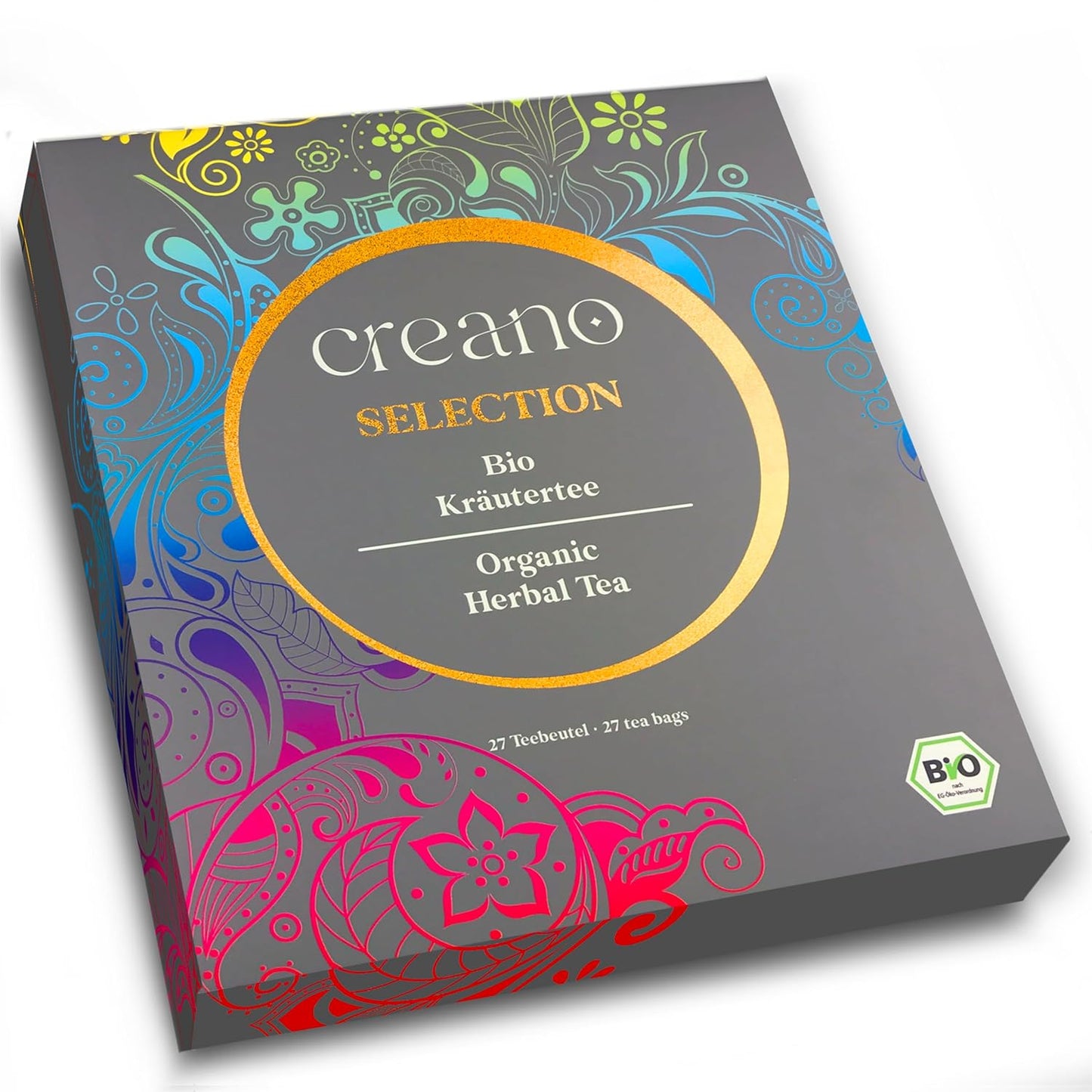 Creano Organic Herbal Tea Sampler Gift Set - Tea Gift Box - 27 Organic Tea Bags in 9 Different Varieties 54 g