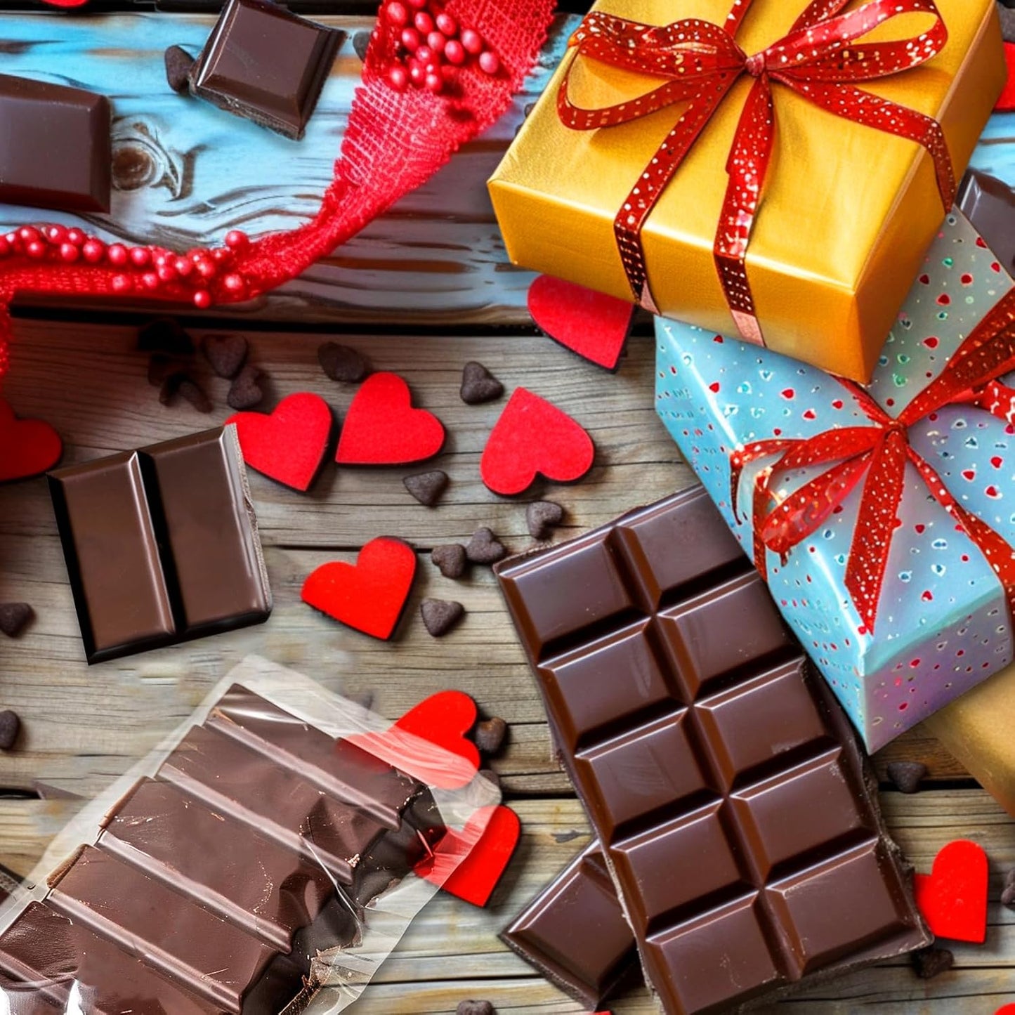 Mity Rain Chocolate Bar Mold Deep - Silicone Thick Mold for Stuffed Bars, Knafeh Pistachio Chocolate Break Apart Candy Molds With 200pcs Storage Bags (Square + Rectangle)