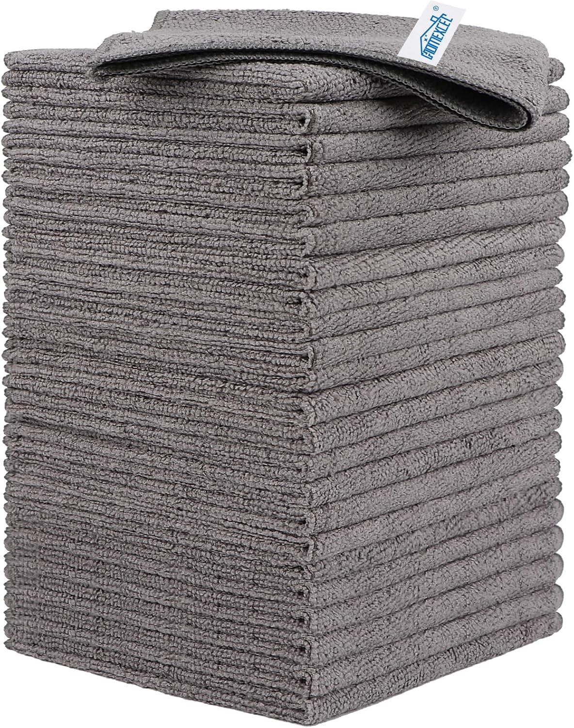 HOMEXCEL Grey Microfiber Cleaning Cloth, 24 Pack Cleaning Towels for Kitchen, Lint Free, Scratch-Free, Highly Absorbent, and Reusable Cleaning Rags for House, Window and Glass, Cars, 11.5 X11.5 inch