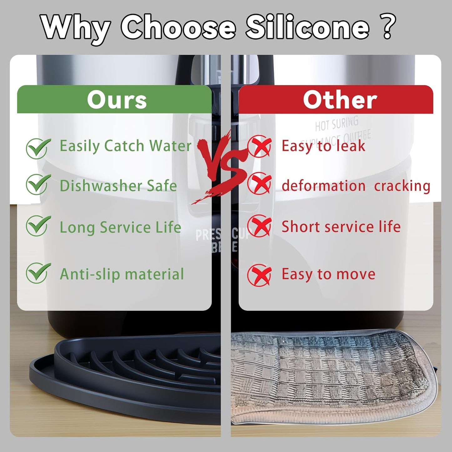 4 Pack Coffee Drip Tray for Hamilton Beach 45 Cup Coffee Beverage Dispenser, Silicone Drip Pan for Drink Dispenser