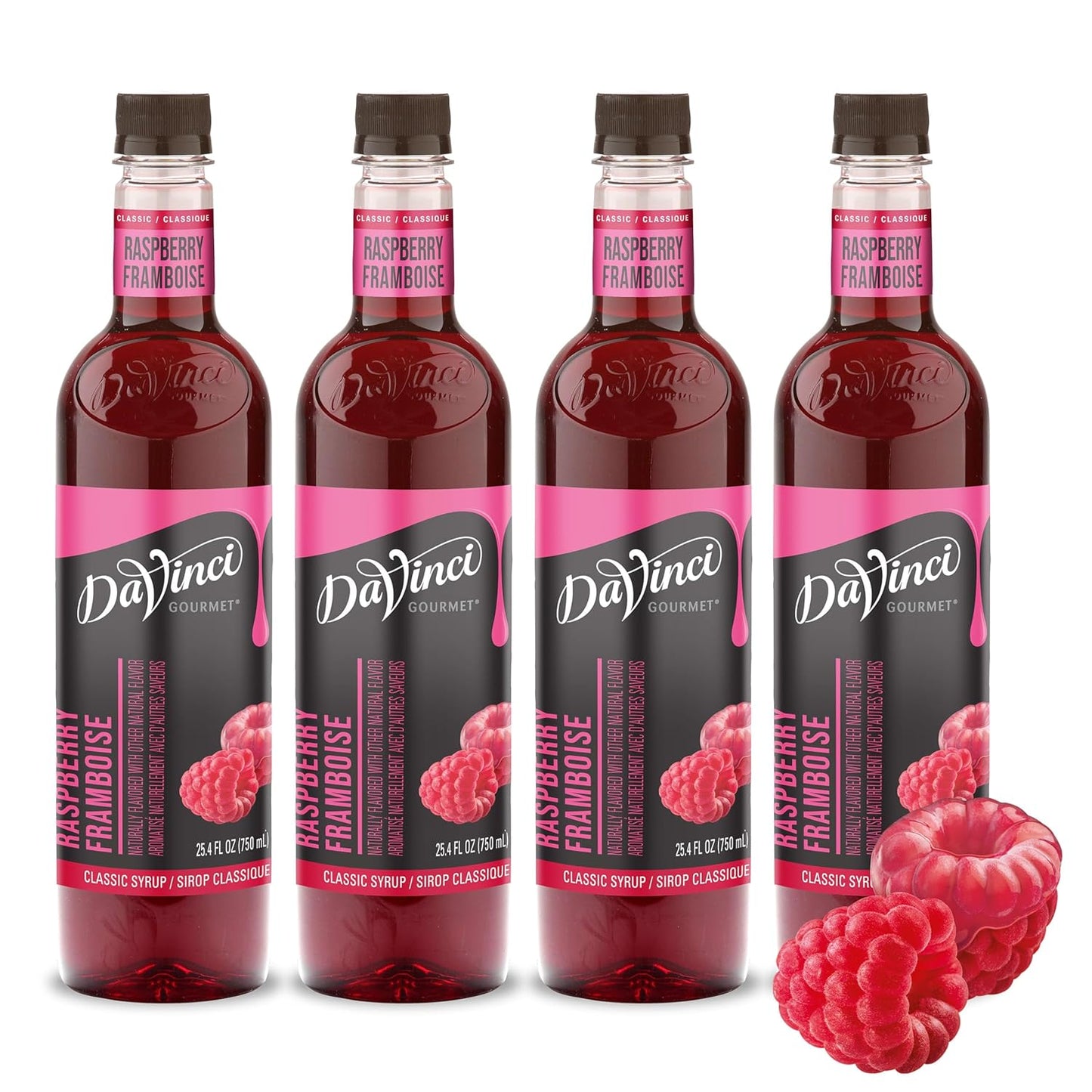 DaVinci Gourmet Classic Raspberry Syrup, 25.4 Fluid Ounces (Pack of 4)
