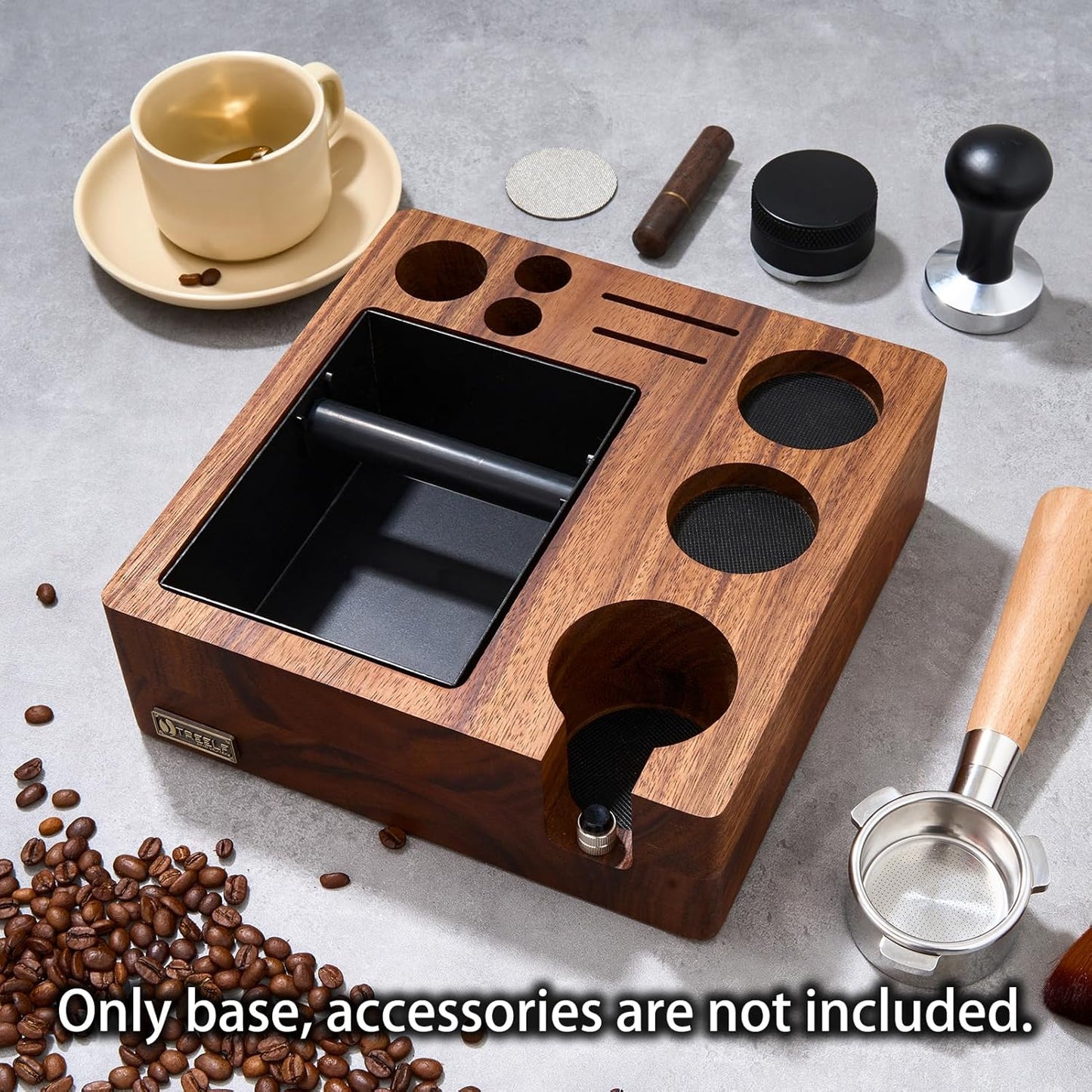 Espresso Knock Box, Espresso Tamping Station, Espresso Coffee Organizer Box Fit for Storage 51/54MM Espresso Tamper,Coffee Station Organizer for Countertop