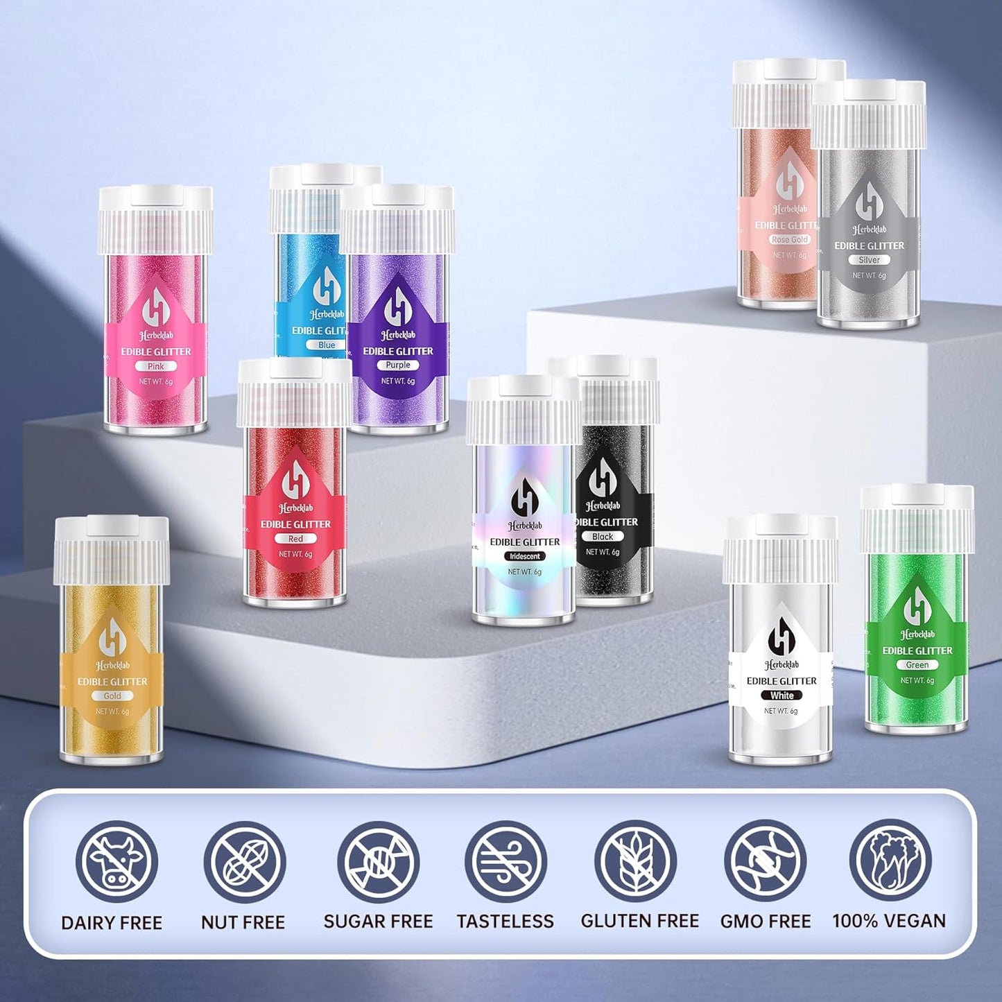 Green Edible Glitter for Cocktails - 6g Green Luster Dust Edible Drink Glitter Food Grade Metallic Shimmer Powder Sprinkles for Beverage Cake Chocolate Candy