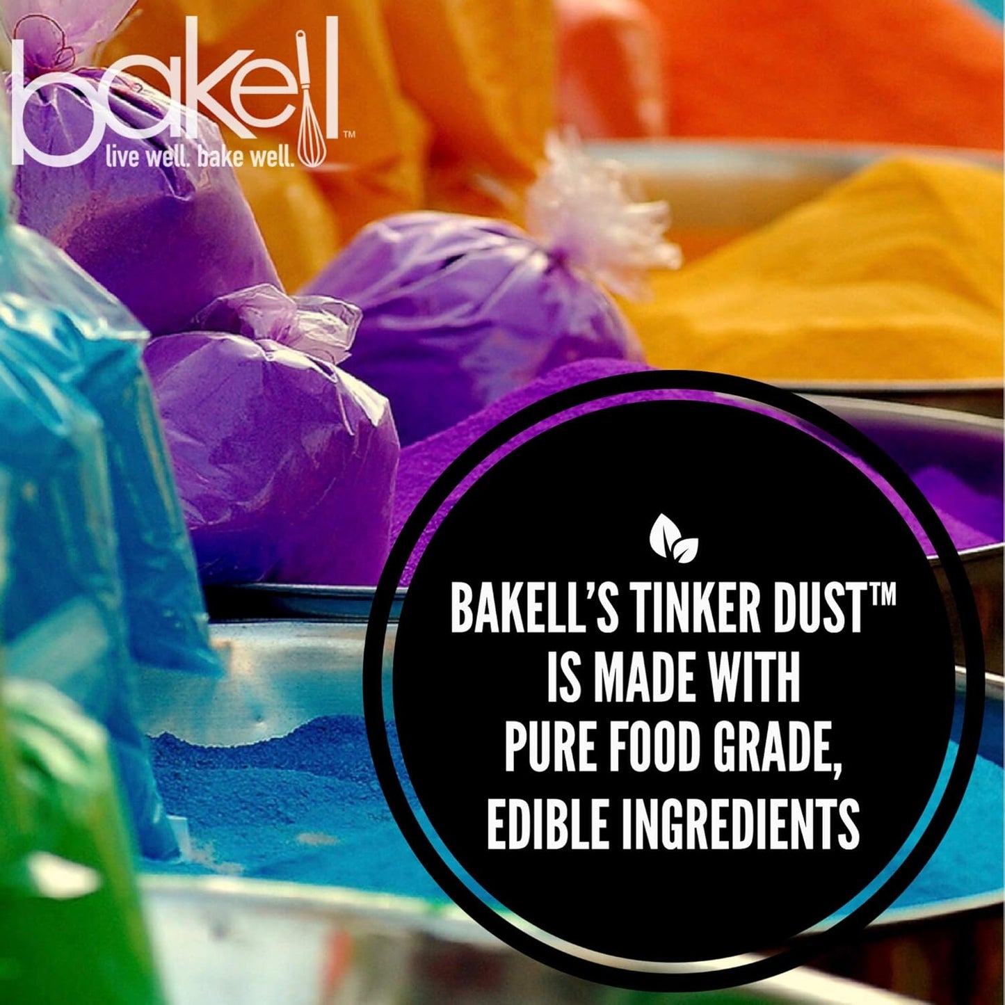 Bakell Tinker Dust - Black Shimmer (25g 1x Jar) | Edible Glitter for Cakes, Cupcakes, Cake Pops, Drinks, Dessert