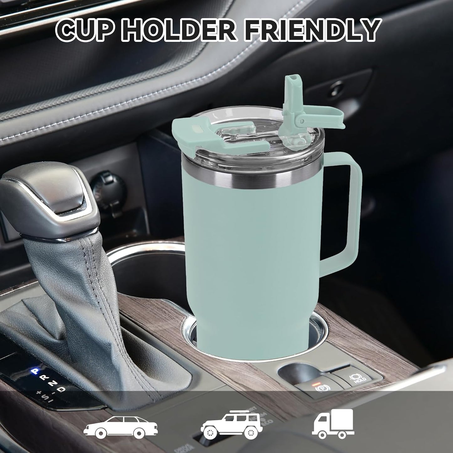 HASLE OUTFITTERS 30oz Tumbler With Handle, Insulated Travel Coffee Mug With Straw Leak-Proof Double Wall Stainless Steel Vacuum Tumblers Metal Cup with Straw for Hot and Cold Drink