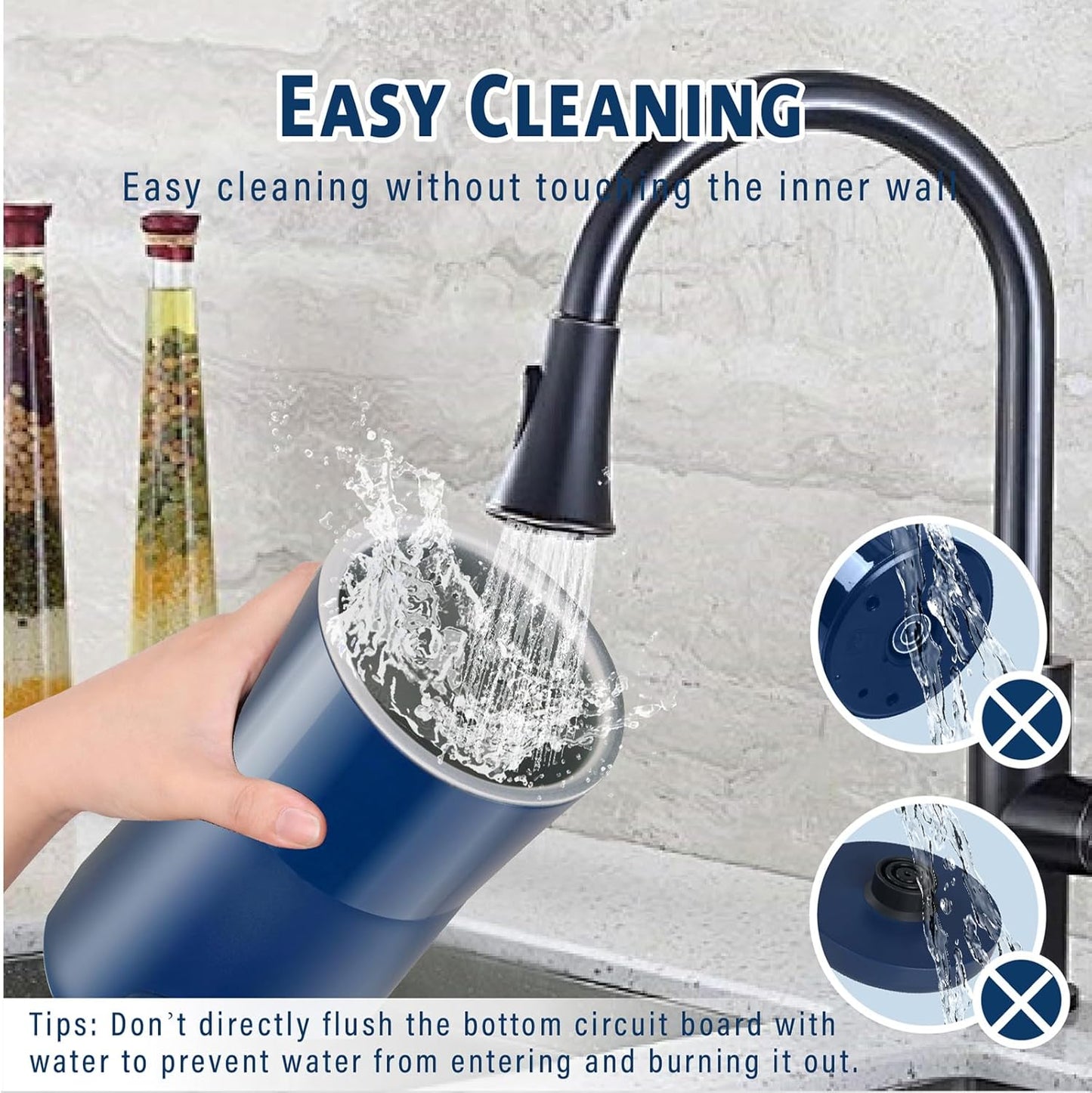 Huogary Milk Forther Simple Milk Frother and Steamer 2-in-1 Milk Steamer with Hot Milk Foam and Hot Milk for Latte, Macchiato, Cappuccinos (blue), medium