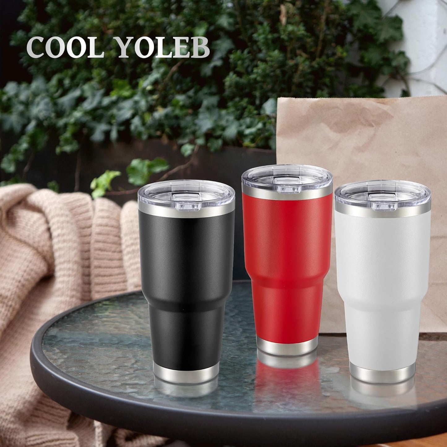 30 oz Tumbler with Lid Stainless Steel Tumblers Bulk Vacuum Insulated Cup Reusable Powder Coated Travel Mug Double Wall Leak Proof Cups Keep Cold Drinks for 12 Hours Wine Red, Set of 12