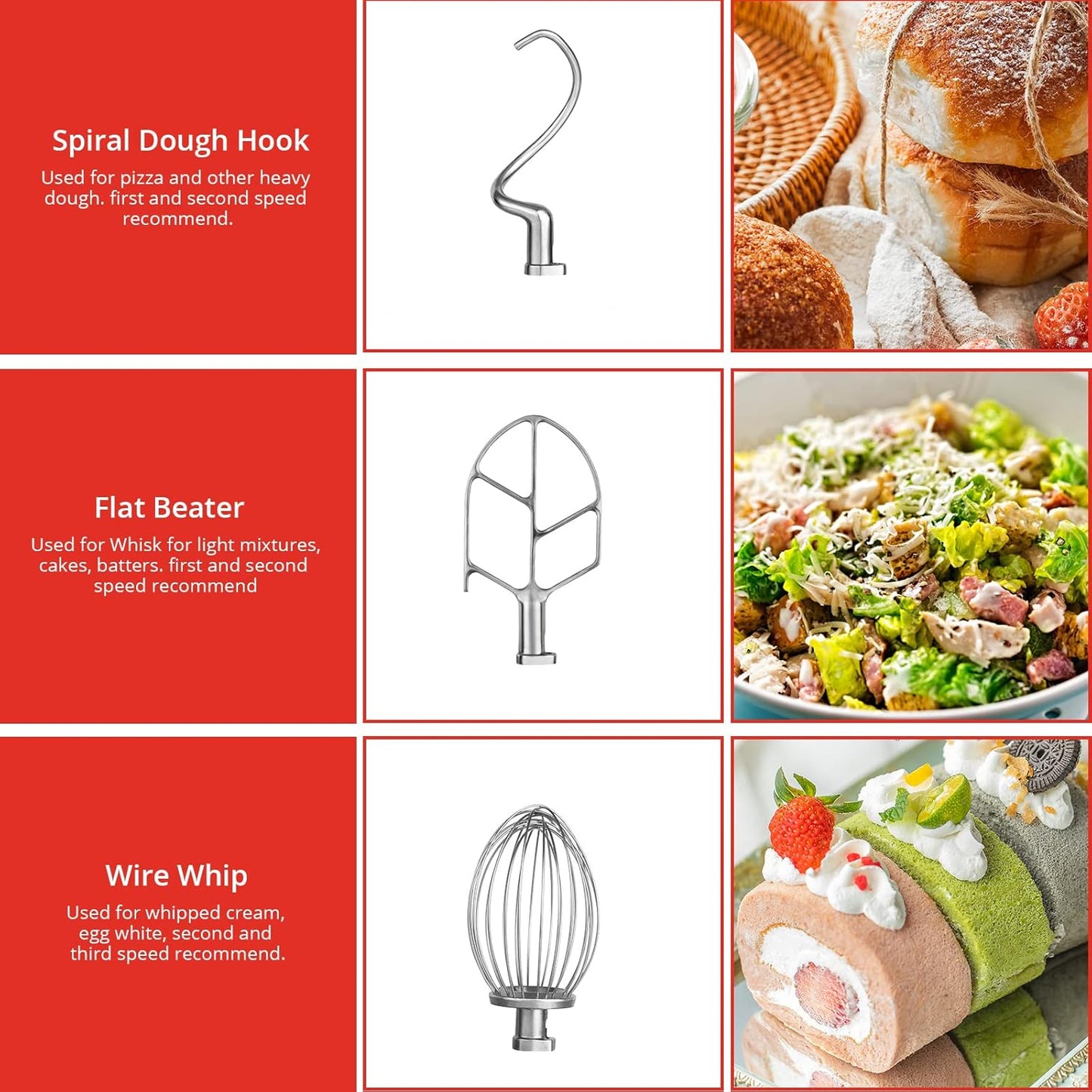 30QT Commercial Mixer, 1250W Stainless Steel Commercial Food Mixer with 3 Speed Adjustable, Large Capacity Commercial Stand Mixer Food Mixing Machine for Bakery Pizzeria Restaurant