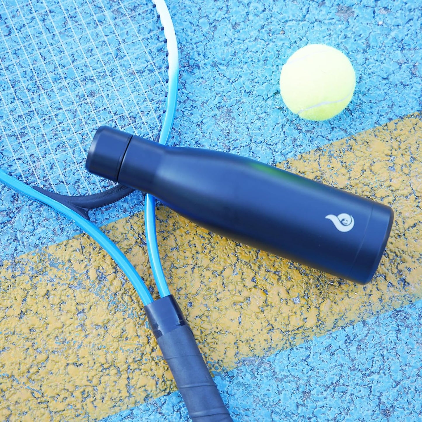 BJPKPK Insulated Water Bottle 12oz Small Stainless Steel Water Bottles Reusable Metal Thermos Keep Cold and Hot,Midnight Black