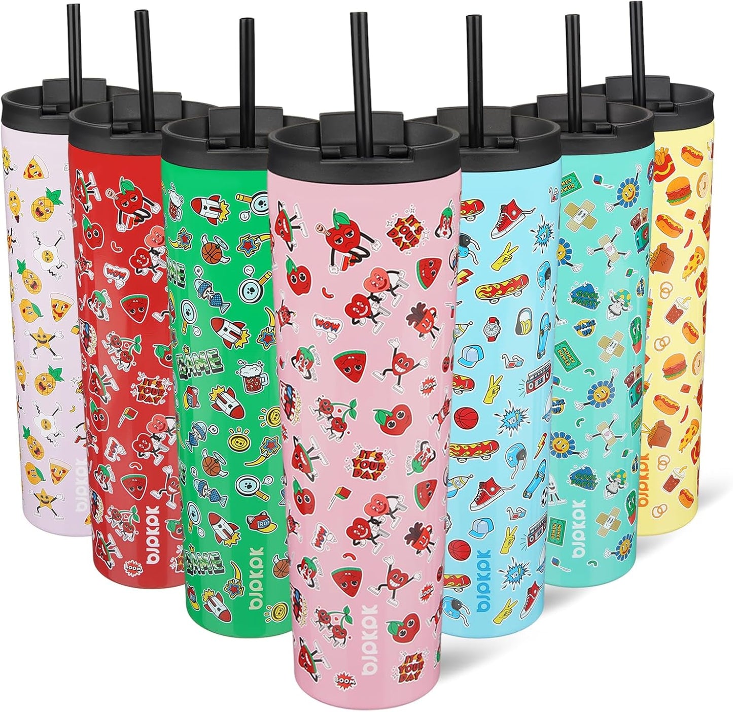 BJPKPK 34oz Stainless Steel Insulated Tumbler With lid And Straw Travel Coffee Thermal Tumblers Cup For Women And Men,Passionate Pink