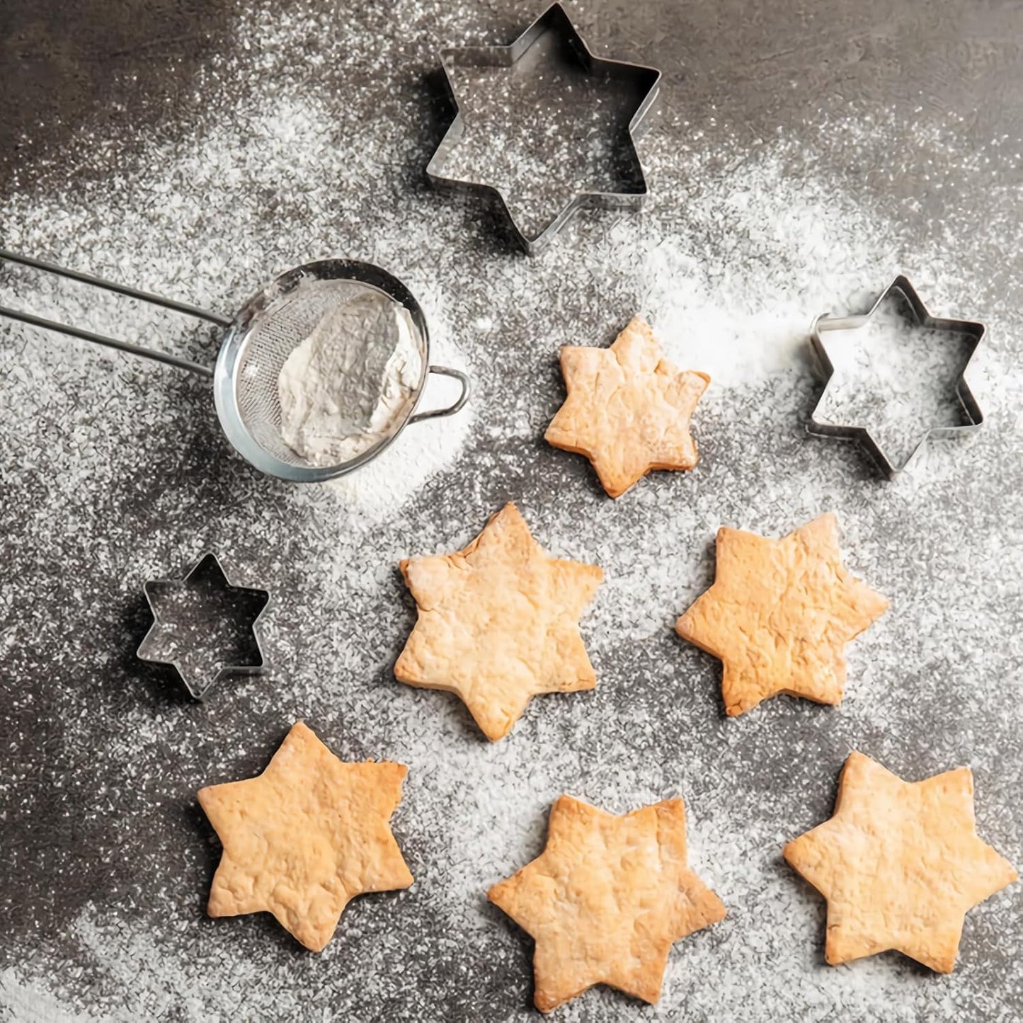 Stainless Steel Cookie Cutter Set - 30Pcs Multi Shapes Kit with Small Circle, Triangle, Mini & Small Star Cutters for Baking, Holiday Cookies, Kids Kitchen Tools (Boys & Girls)