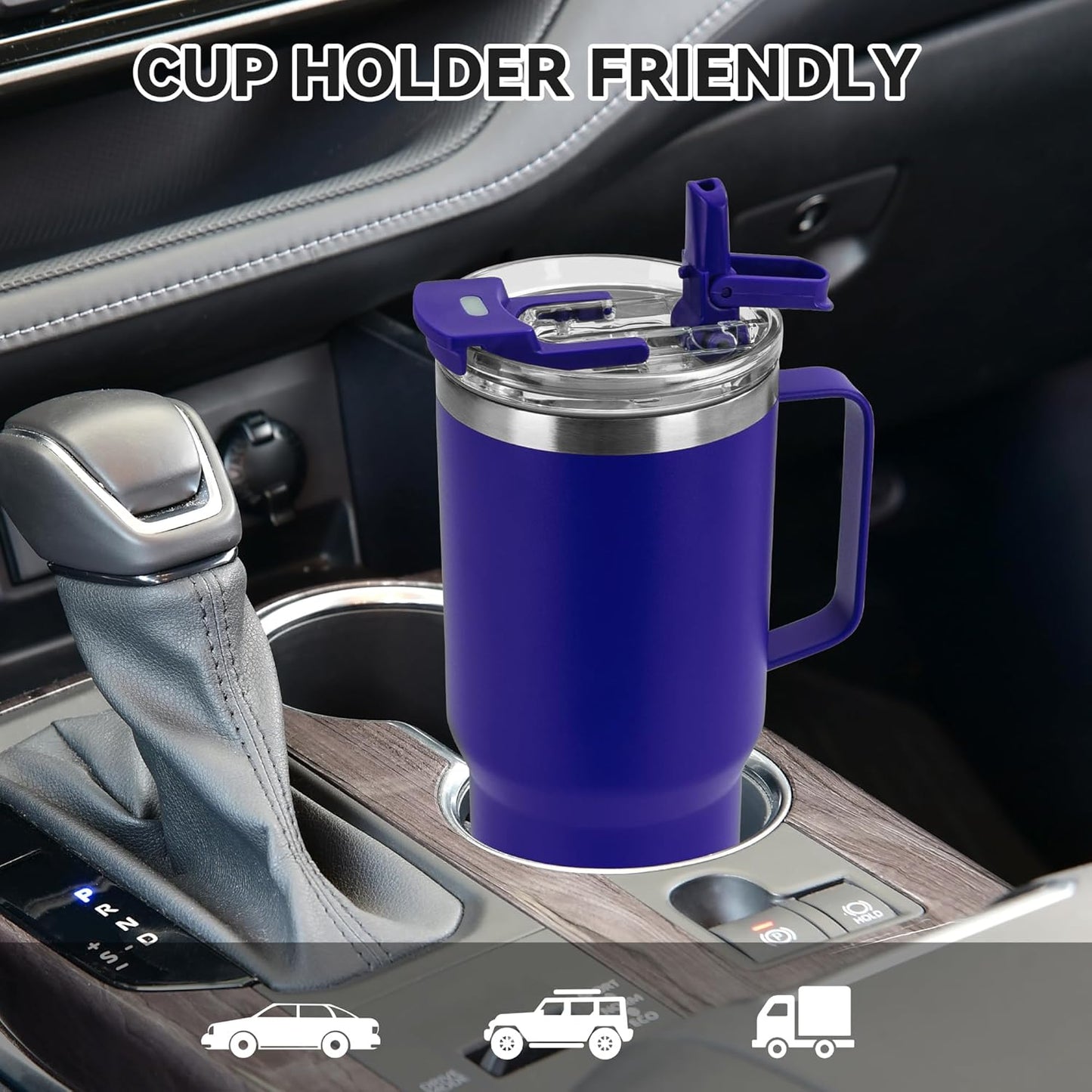 HASLE OUTFITTERS 30oz Tumbler Bulk with Handle, Insulated Travel Coffee Mug Set with Handle Leak-Proof Double Wall Stainless Steel Vacuum Tumblers Pack Metal Cup for Hot and Cold Drink