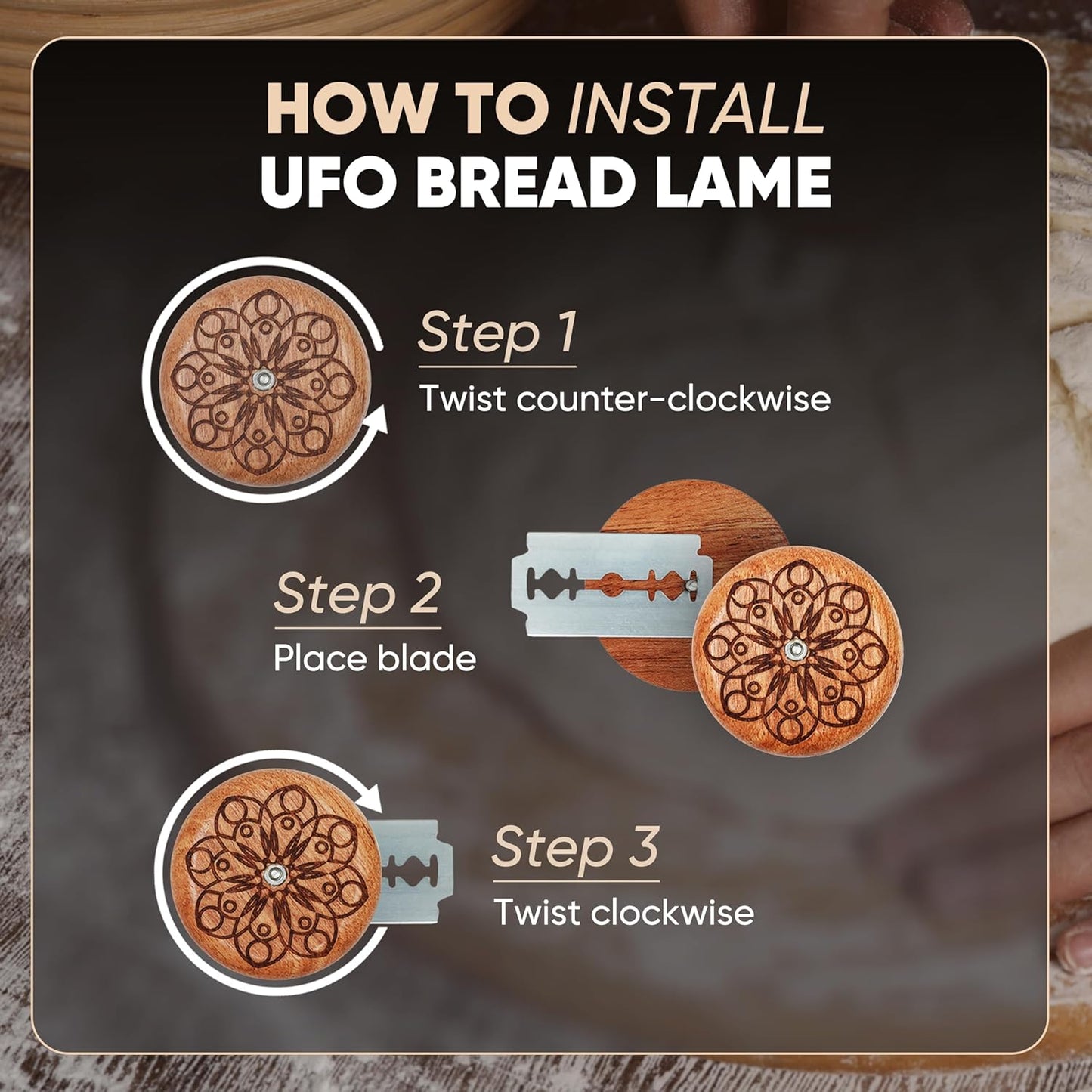 Banneton Proofing Basket Set – 2 Round 9 Inch Unbleached Rattan Baskets with Linen Liners, UFO Bread Lame (4 Blades), Dough Scraper – Sourdough Bread Baking Kit