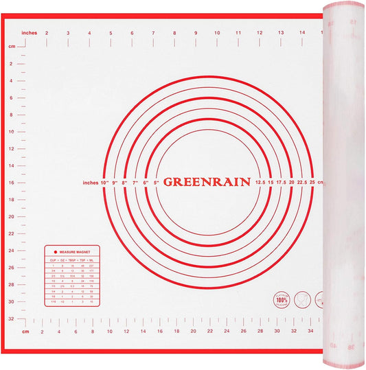 Silicone Pastry Mat Non Stick Extra Thick Baking Mat with Measurement Fondant Mat, Counter Mat, Dough Rolling Mat, Oven Liner, Pie Crust Mat (16''(W)*20''(L))