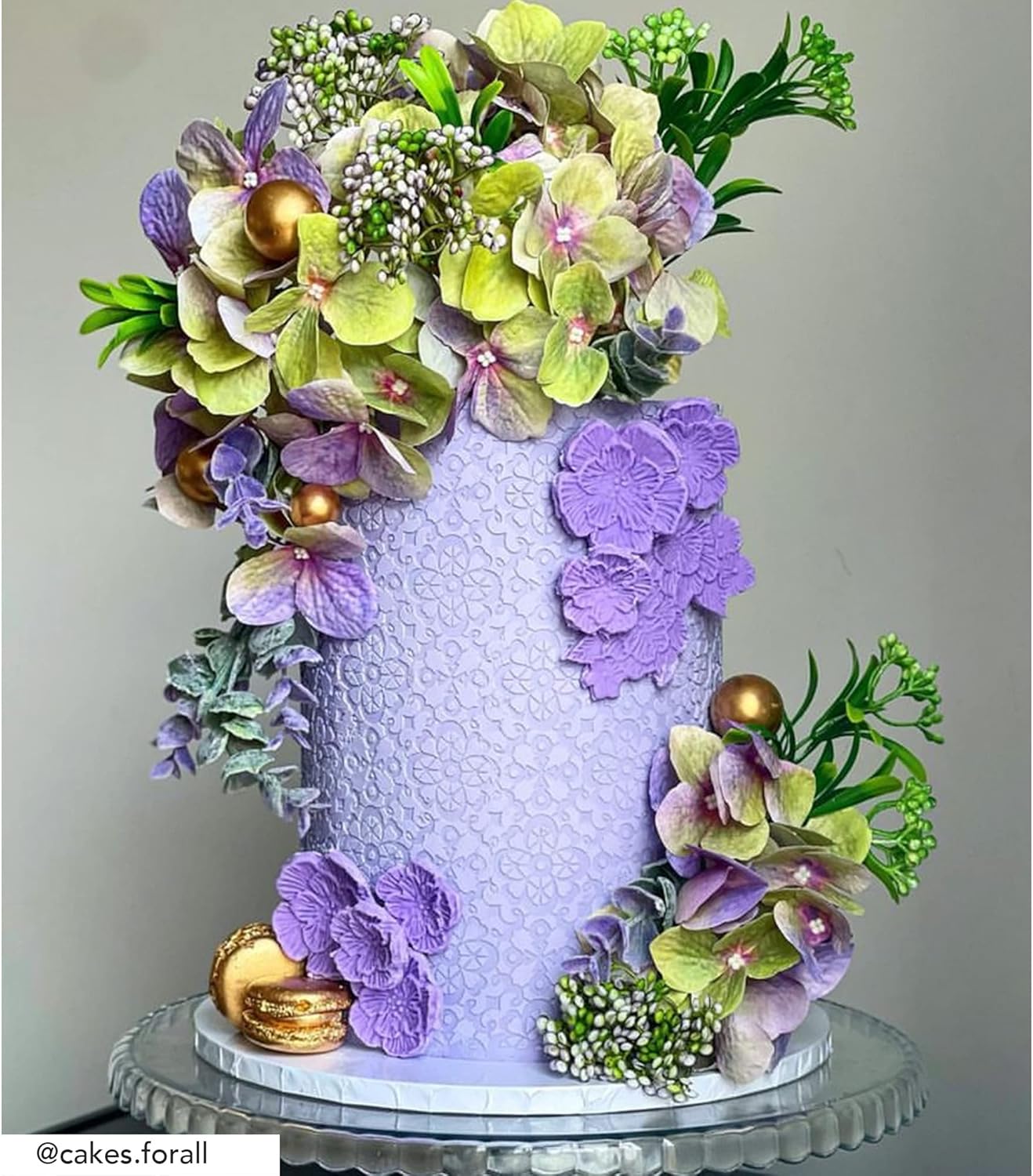 Cake Decorating Stencil for Tall Buttercream Cake, Royal Icing, Ganache, Paint, Airbrush (ALETTE)