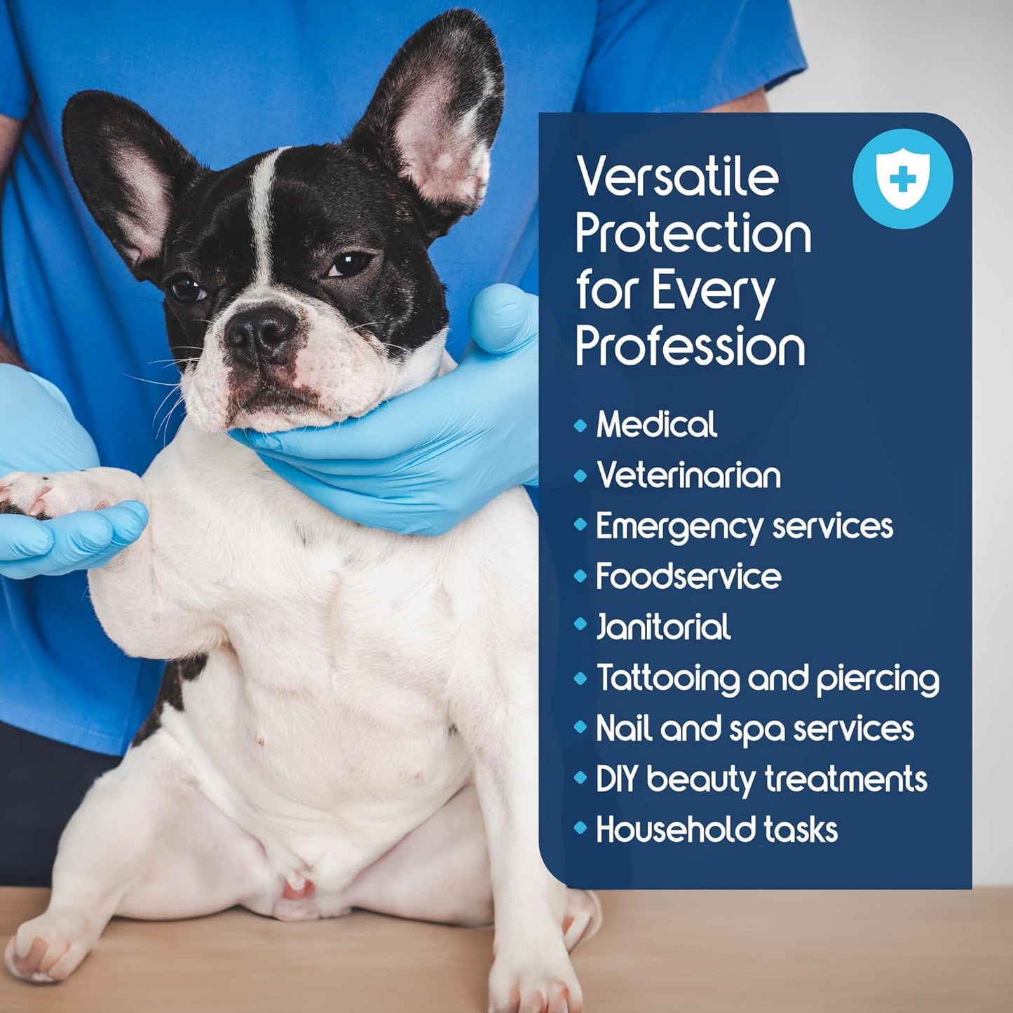 Inspire 니트릴 비닐 블렌드 시험 장갑 - 일회용, 라텍스 프리, 의료, 다용도 요리