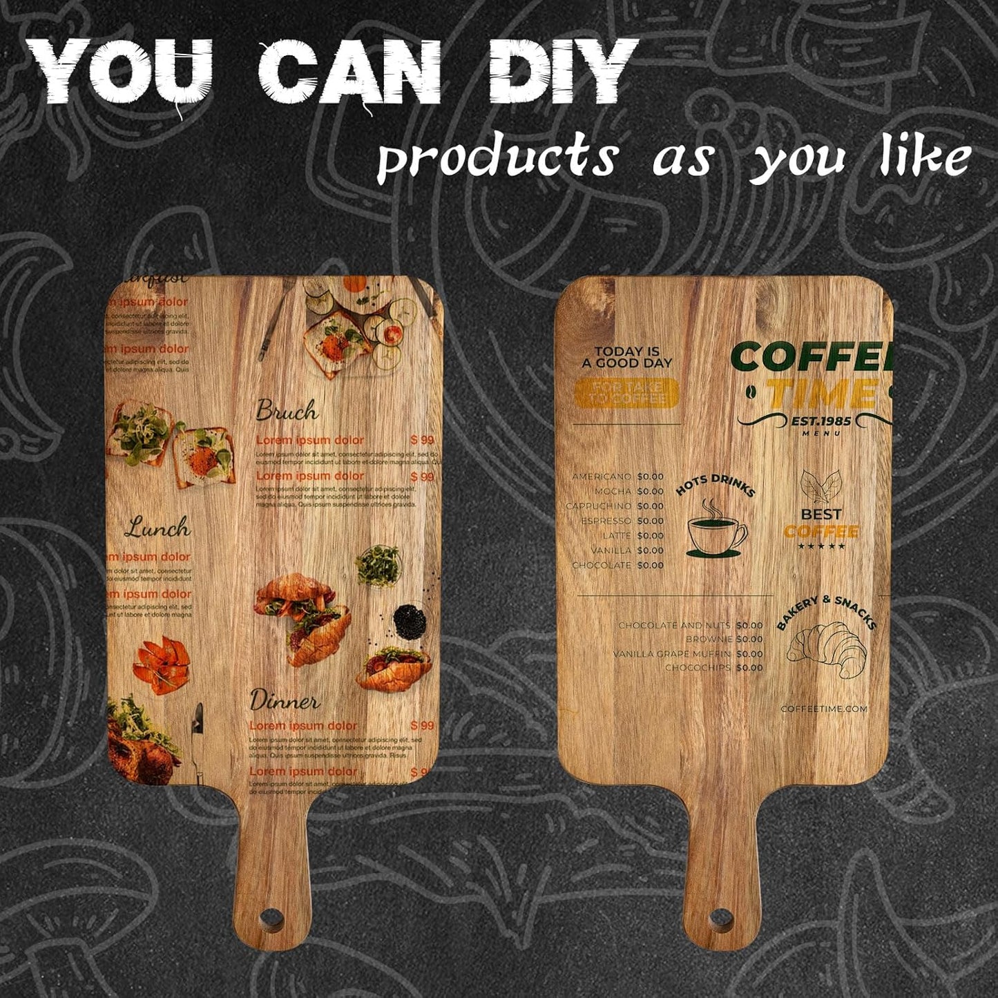 10 Pcs Acacia Wood Cutting Board with Handle,Wooden Chopping Boards Kitchen Cutting Board for Meat Bread Fruit Cheese Serving Board Charcuterie Boards Chopping Blocks,7.8x15.7in