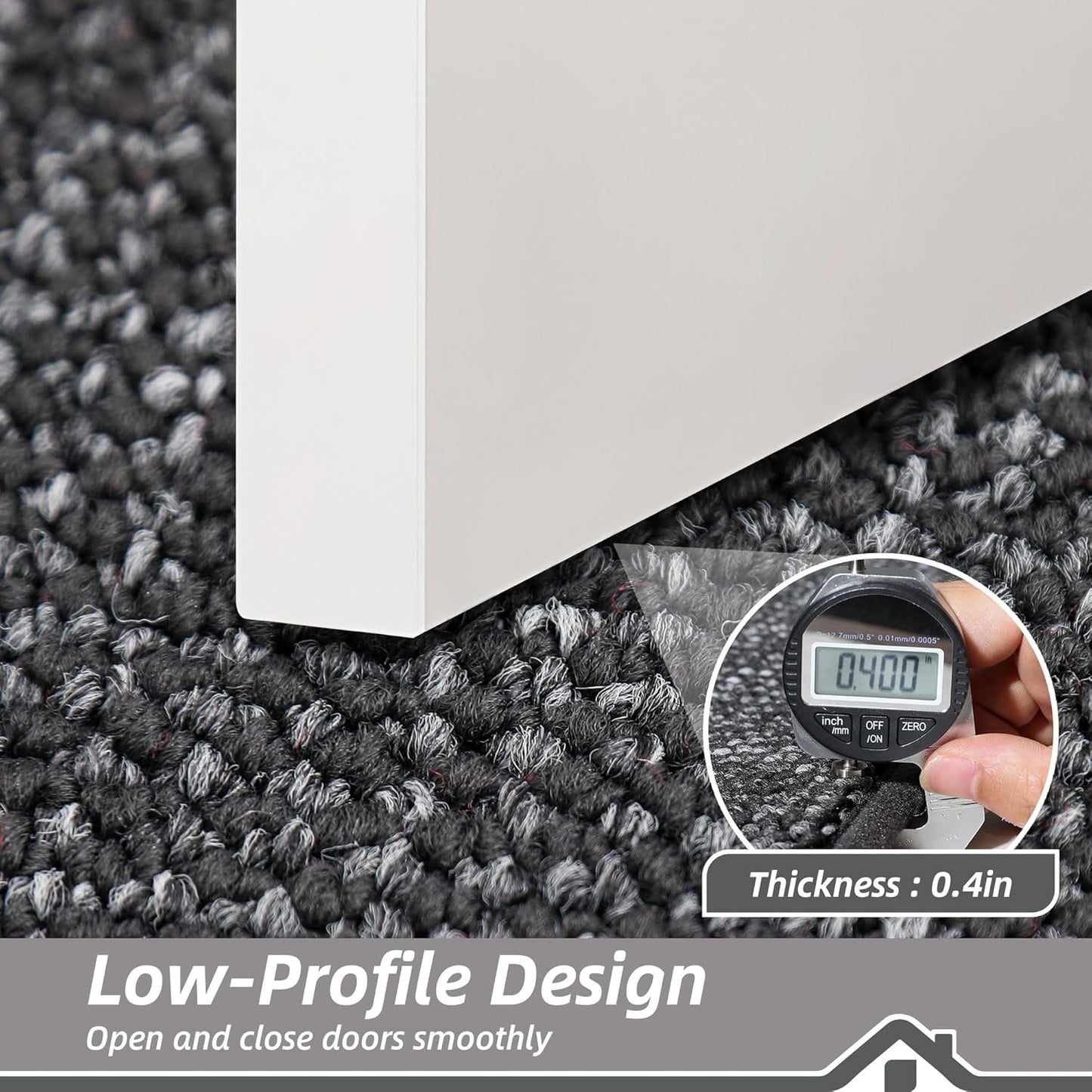 BEQHAUSE Dirt Trapper Door Mat 24" x 60", Non-Slip Washable Doormats Entrance Mat, Dirt Resistant and Absorbent Welcome Mat, Low Profile Floor Mats for Front Back Door and Entryway, Charcoal