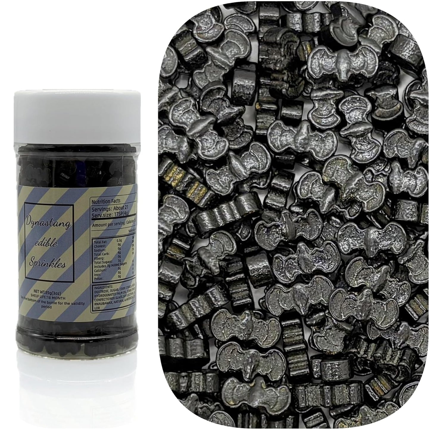 Dynastang Bats Sprinkles Halloween Edible Bat Cake Decoration Cupcake Toppers Cookie Decorating Perfect for Cakes, Cupcakes, Desserts Toppings 3OZ