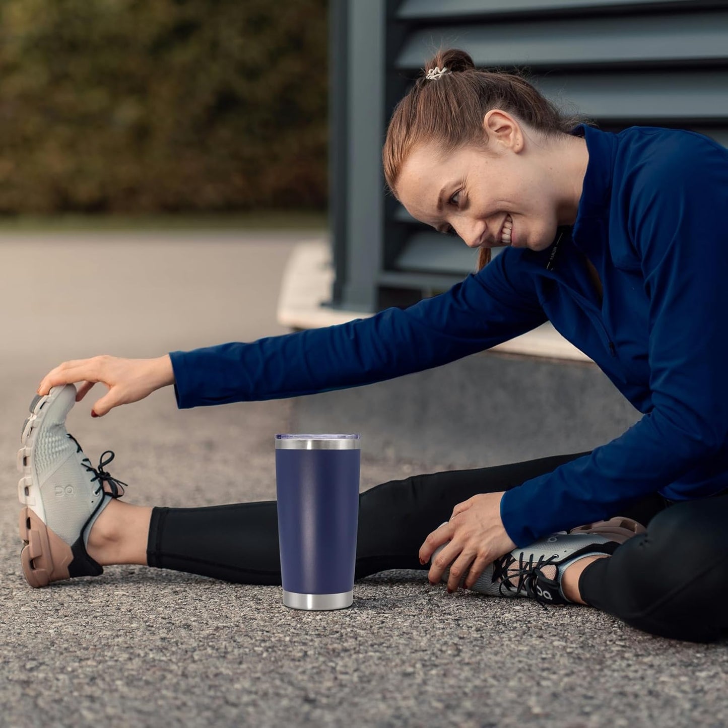 20 oz Tumbler with lid Double Wall Vacuum Insulated Tumblers Stainless Steel Coffee Mug Travel Coffee Tumbler Powder Coated Tumbler Cup Keep Hot&Cold - (Navy 12 Pack)