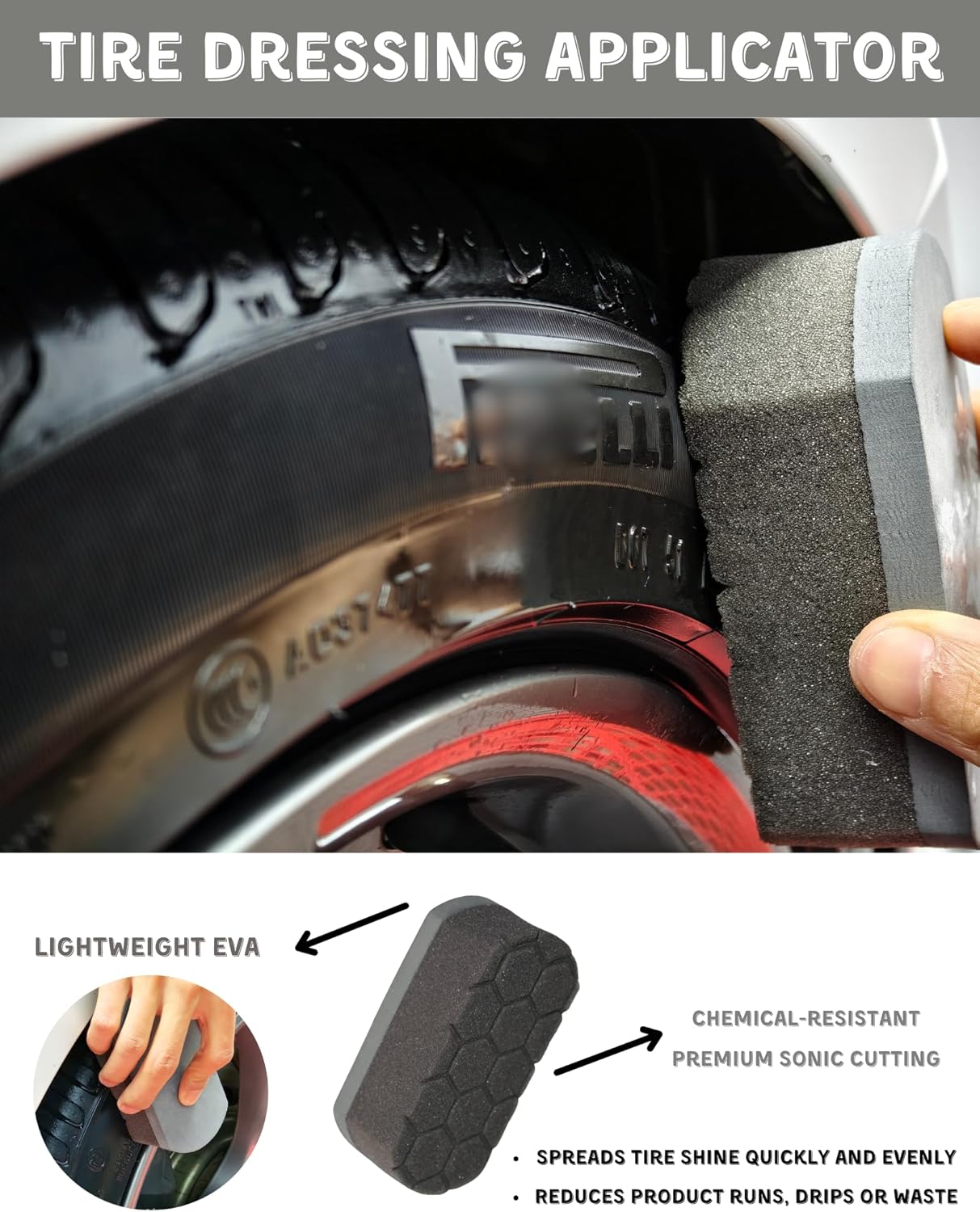 7PCS Pro-Grade Wheel Cleaning Kit: Long Handle Soft Wheel Brushes, Detailing Brush, Tire Scrubber, Wash Mitt, Hex-Logic Applicator & Microfiber Towel for Deep Car Detailing