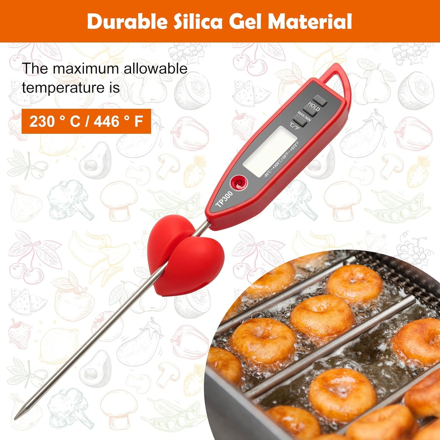 2+1Pcs Thermometer Pot Clip Holder, Windspeed Candy Thermometer Pot Clip Holder for Digital Thermometer Holder for Candle Soap Jam Candy Milk Chocolate Cooking