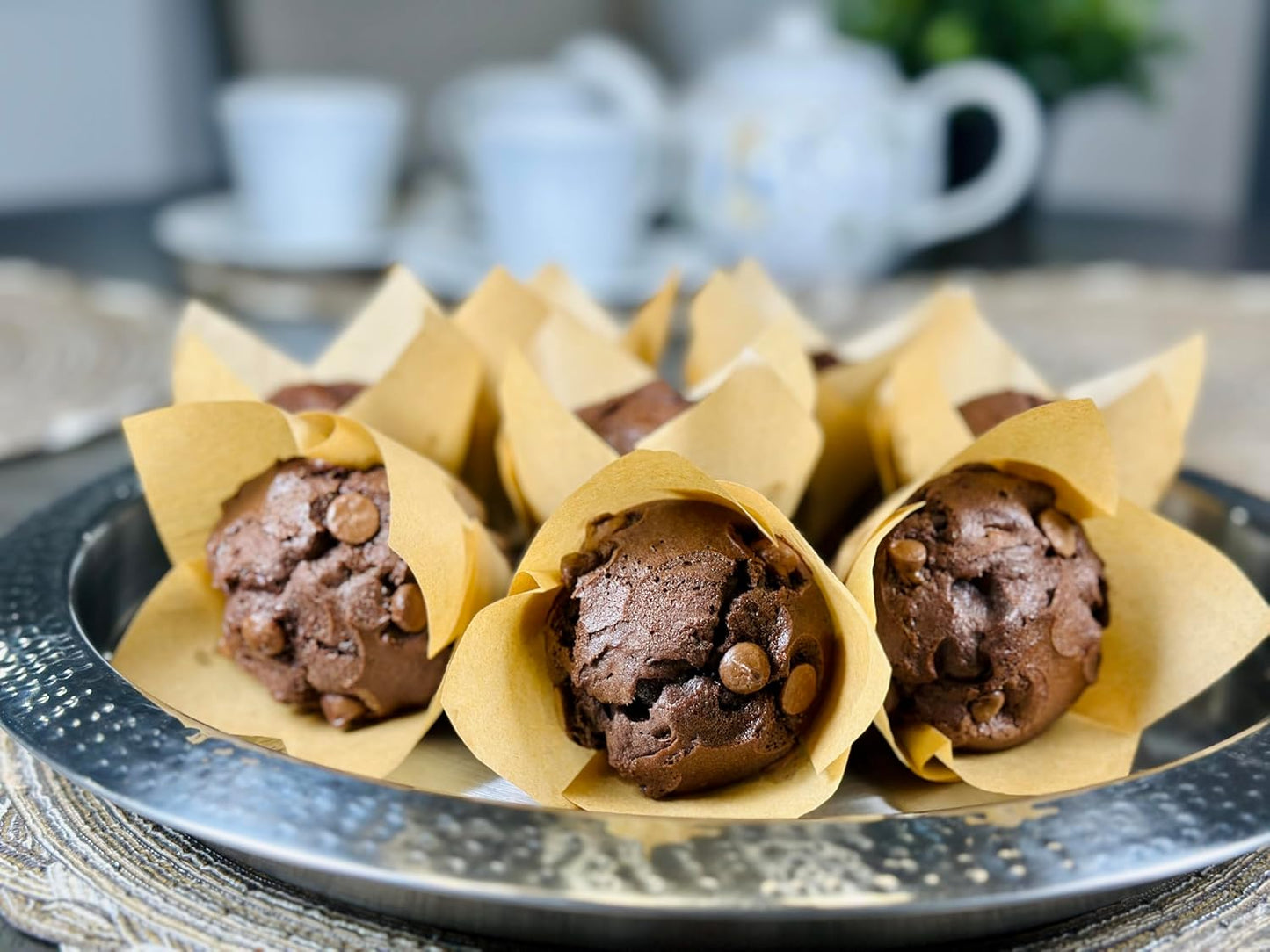 Molibake Chocolate Muffin Mix - Pack of 2 – Premium Chocolate Muffin Baking Mix with Cocoa Powder and Real Chips for Home Oven and Maker – 14 oz – Easy-to-Use Mix for Fluffy, Bakery-Style Homemade