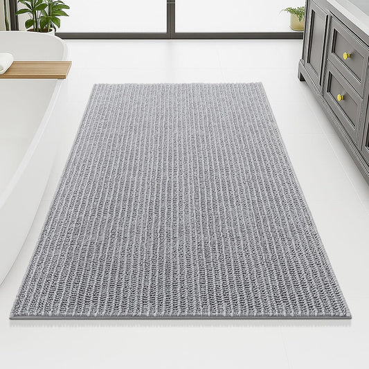Arotive Luxury Chenille Bathroom Rug Mat, Extra Soft Thick Absorbent Shaggy Bath Rugs, Non-Slip Machine Wash Dry, Plush Bath Mats for Bathroom, Shower and Tub, 70x46, Light Grey